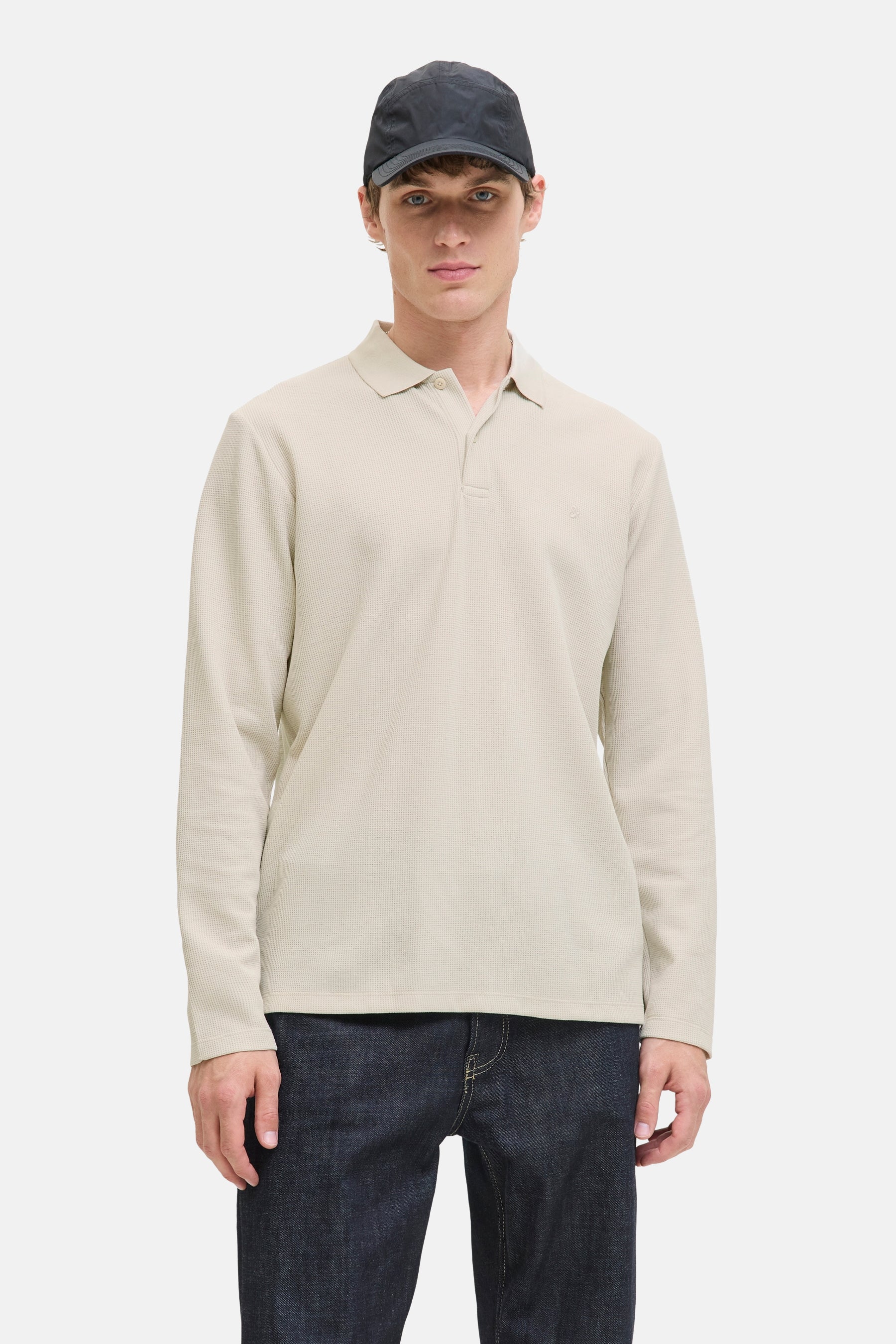 Pull met V-hals - beige