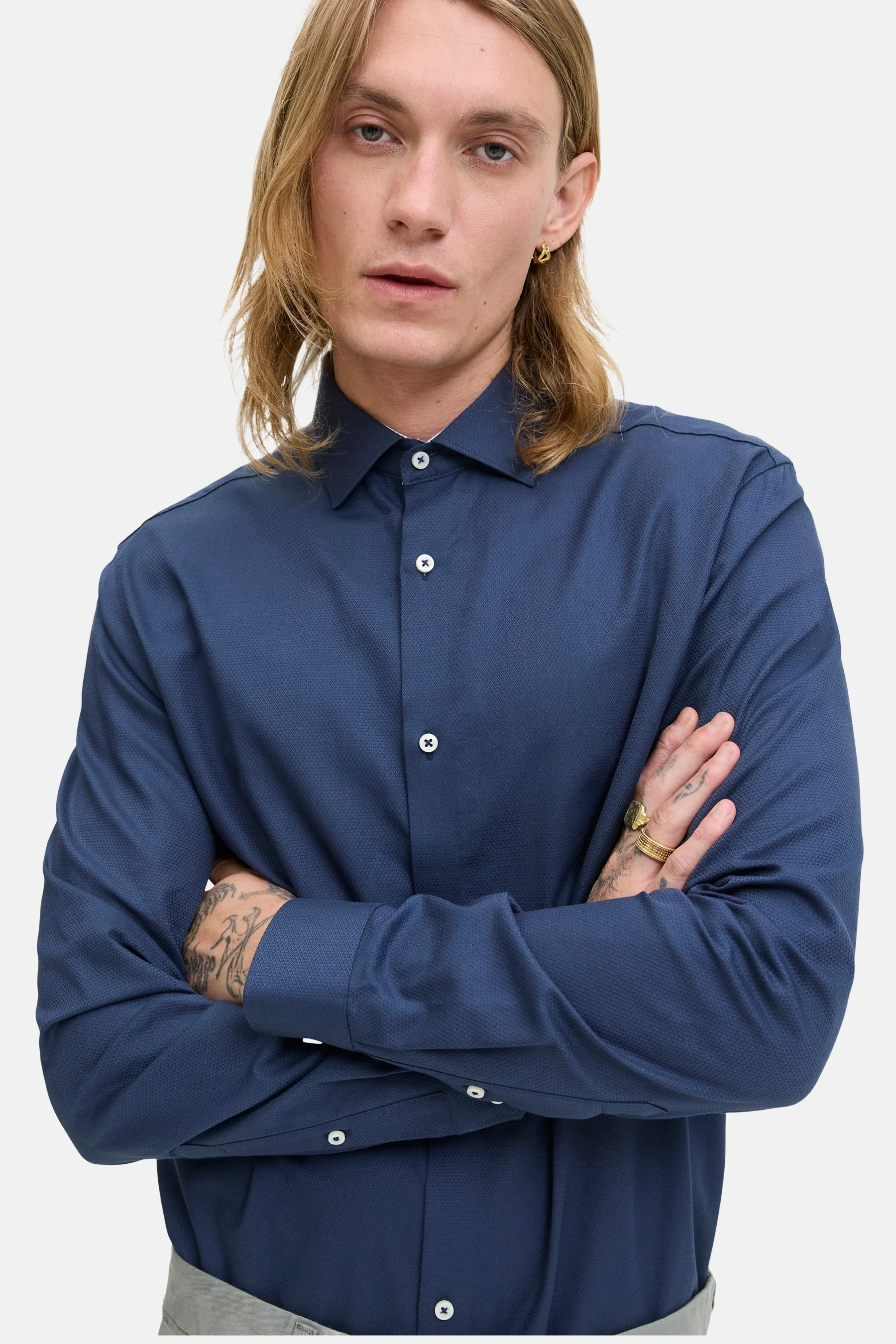 Hemd met lange mouwen - blauw - Image 6