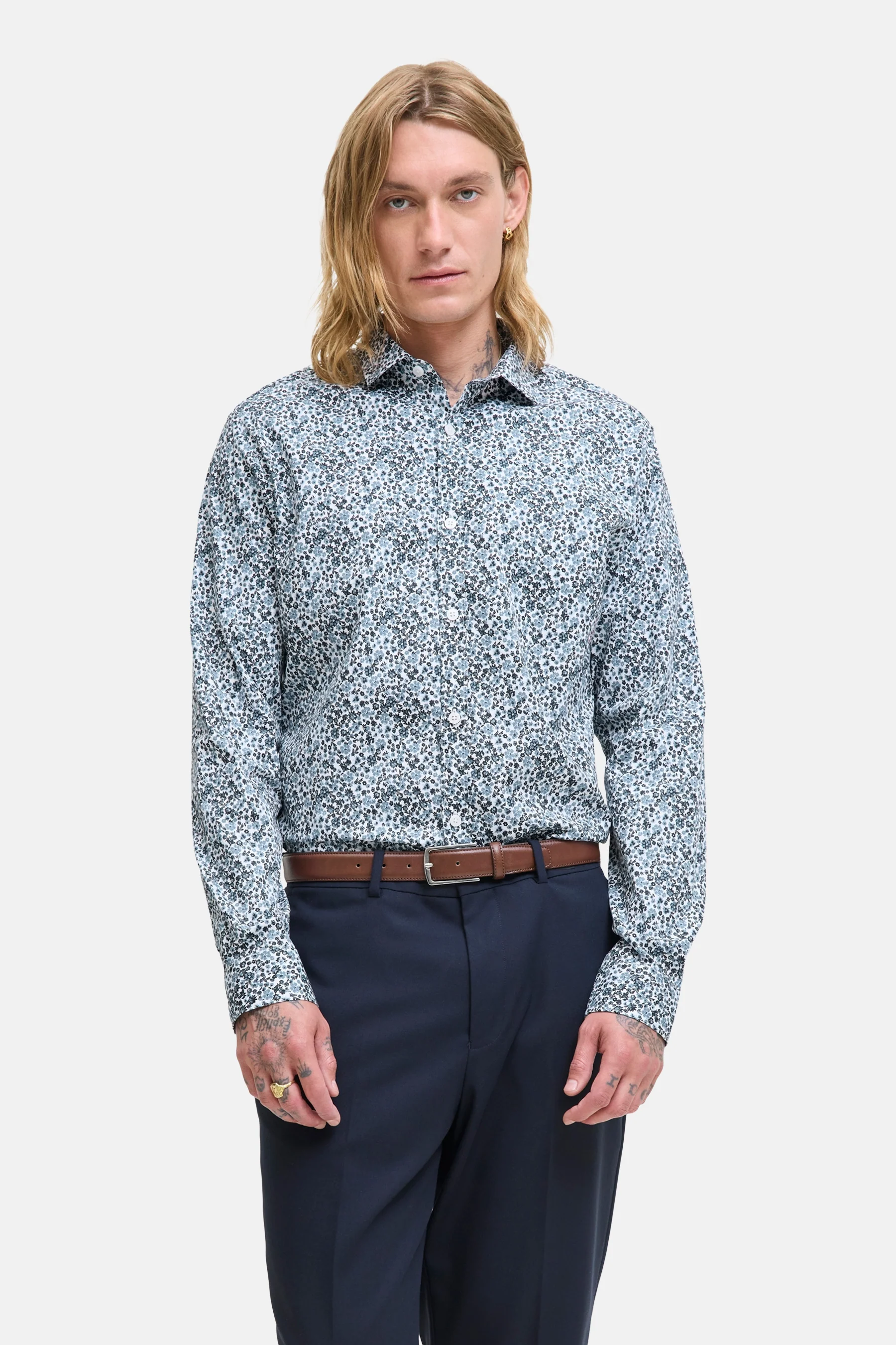Hemd met lange mouwen - blauw