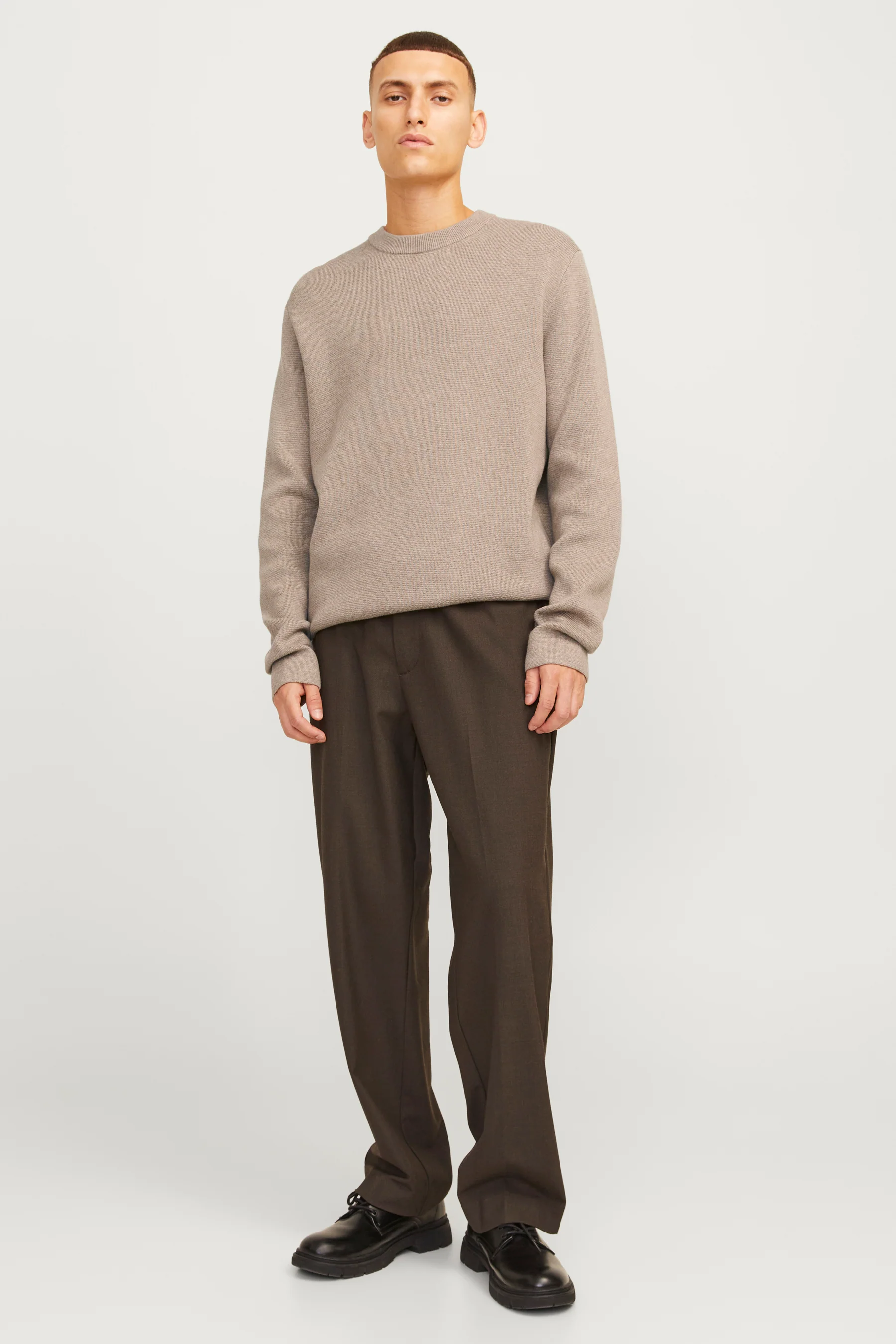 Pull met ronde hals - beige - Image 2