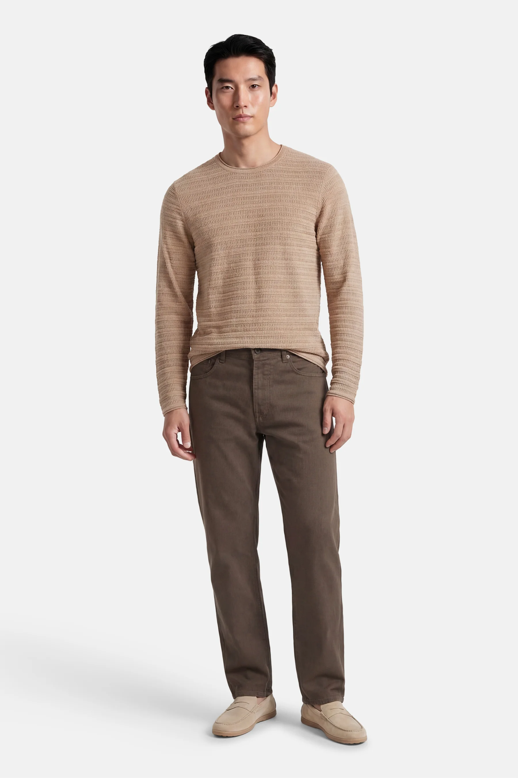 Pull met ronde hals - beige - Image 3