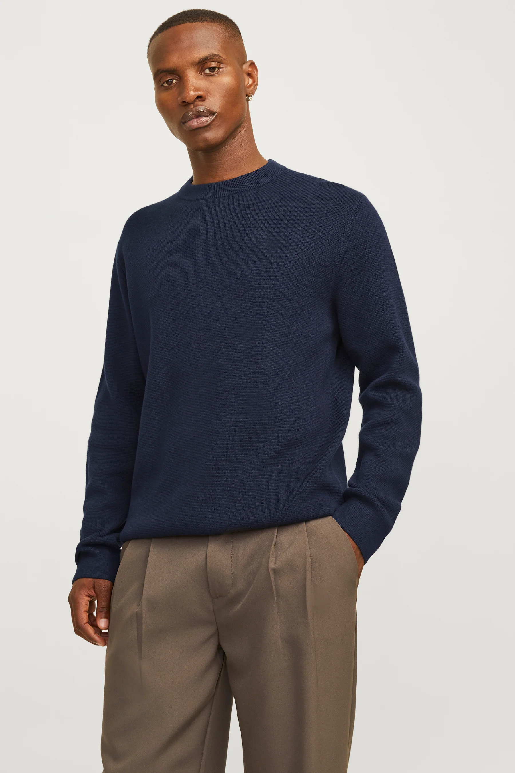 Pull met ronde hals - blauw