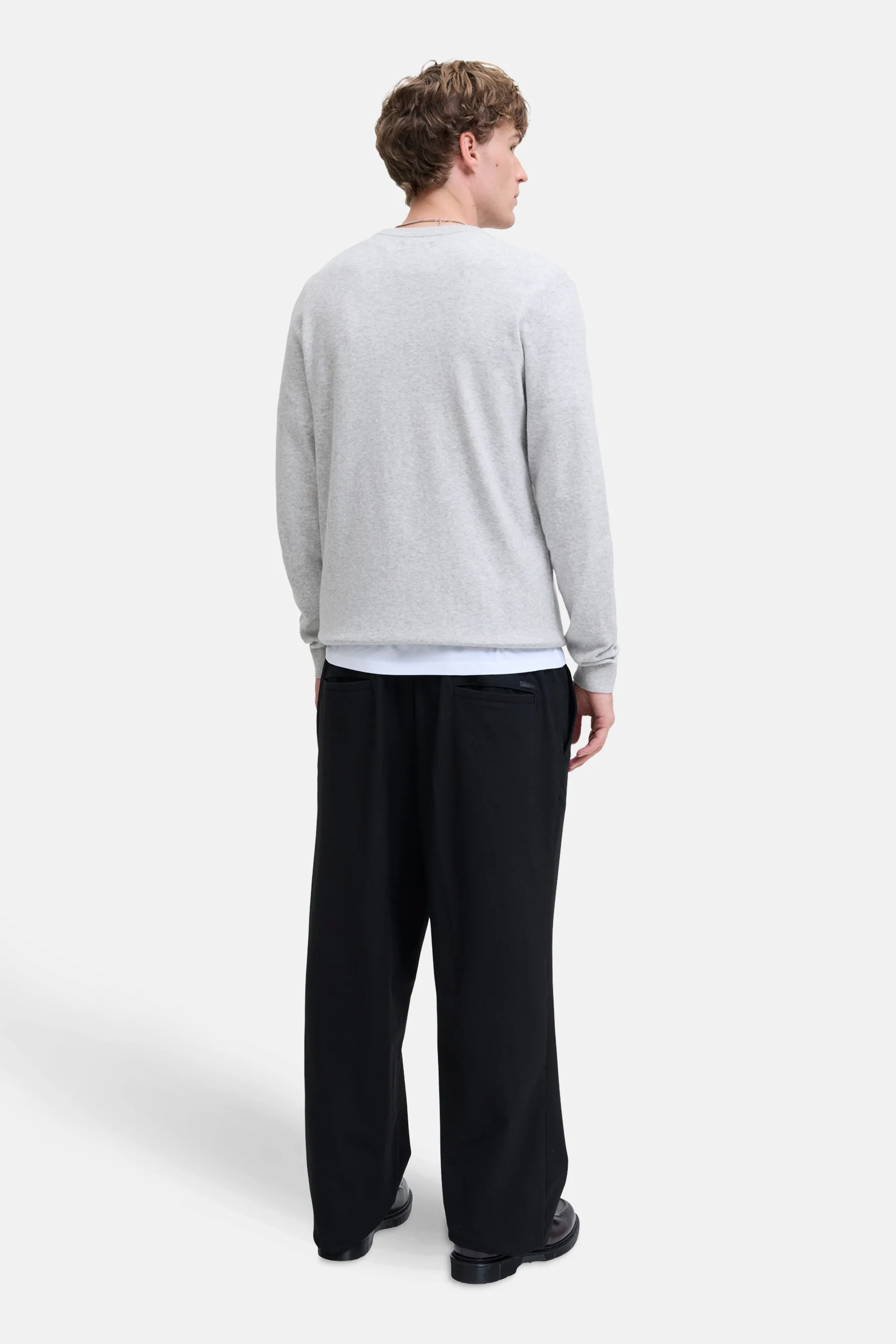Pull met ronde hals - grijs - Image 3