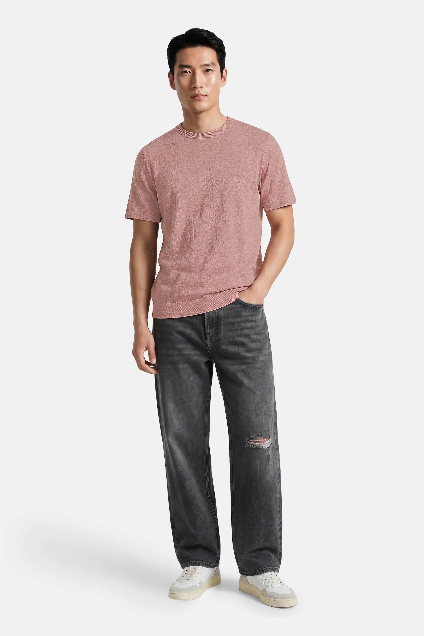 Pull met ronde hals - roze - Image 2