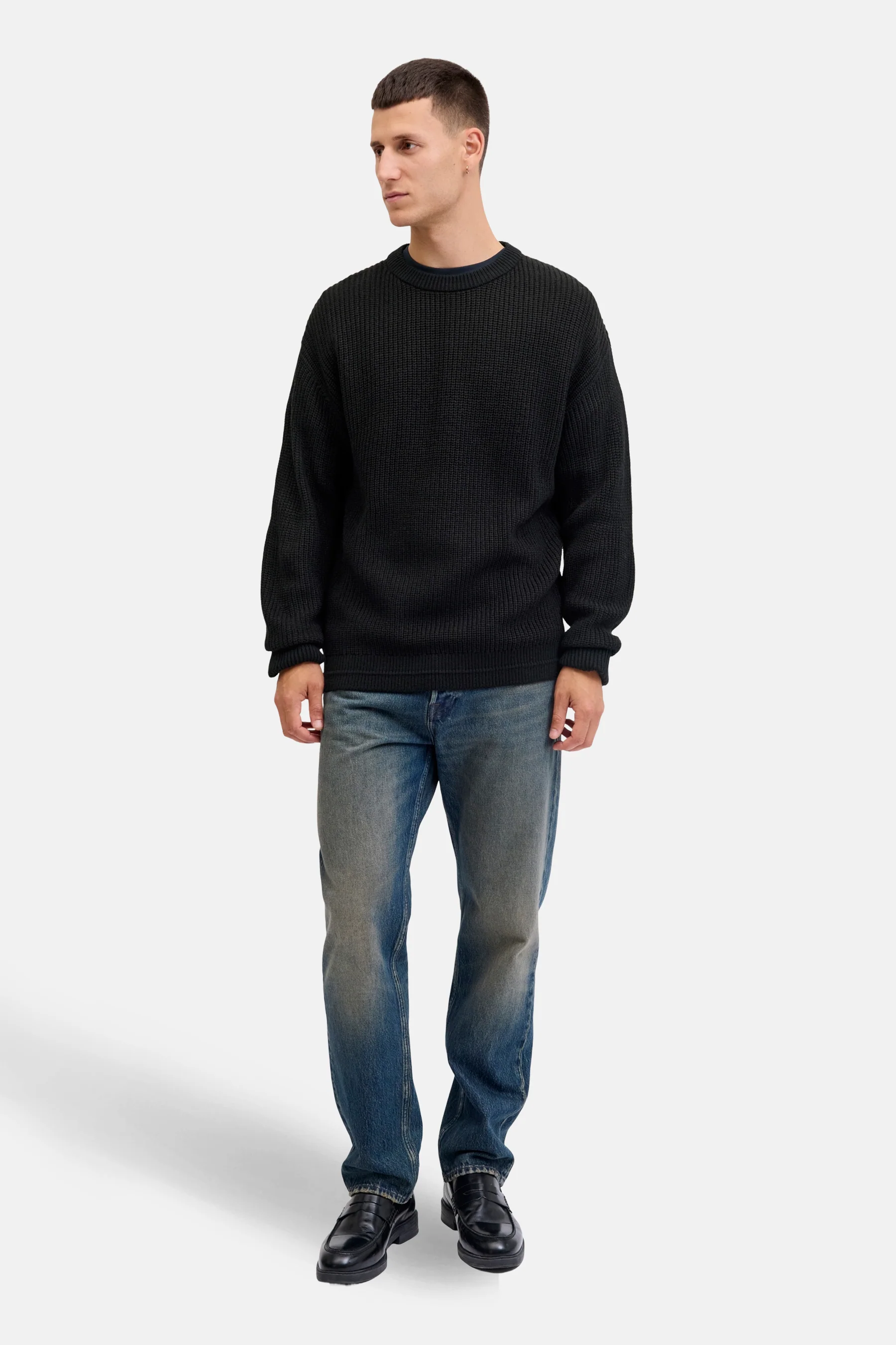 Pull met ronde hals - zwart - Image 2