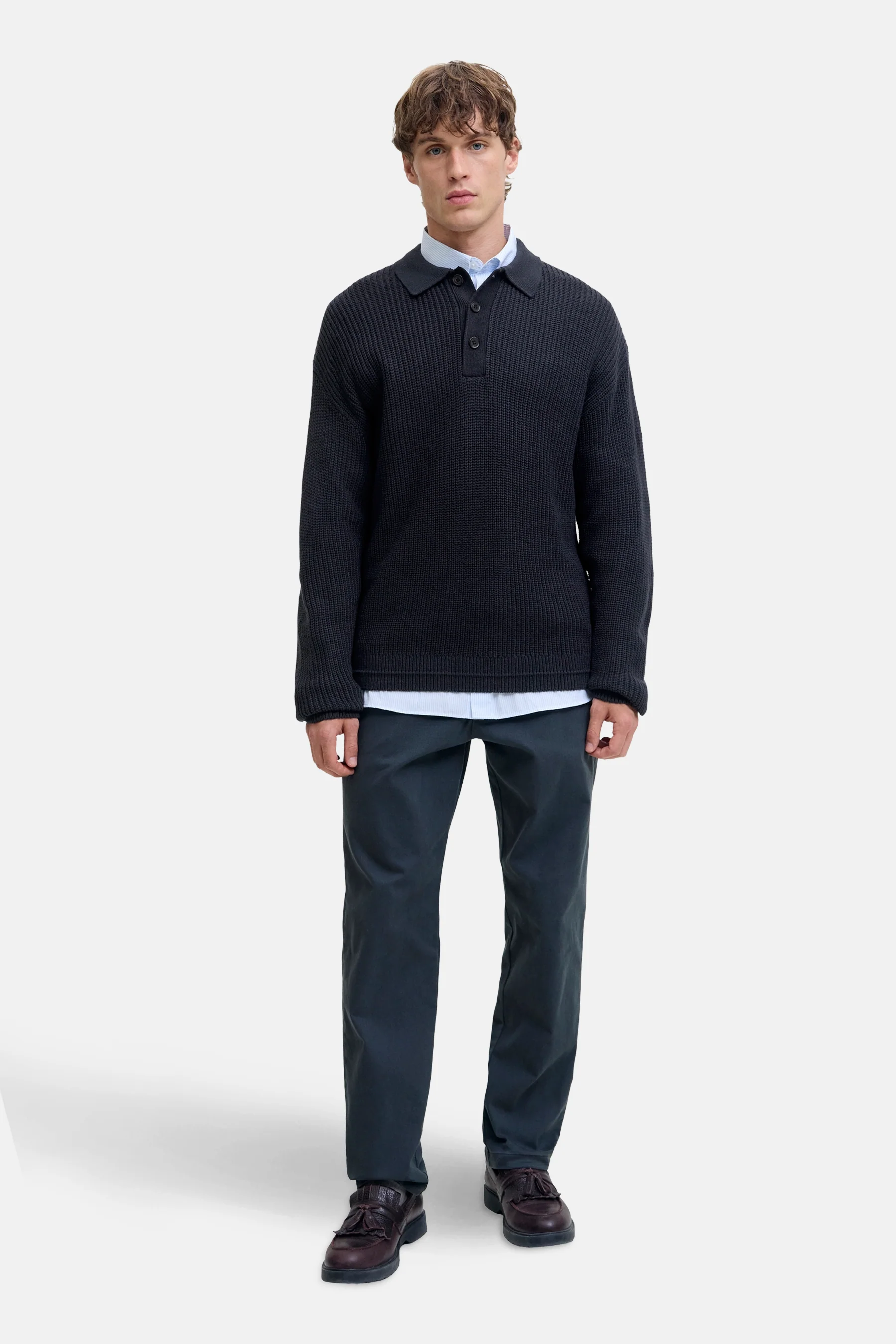 Pull met V-hals - blauw - Image 2