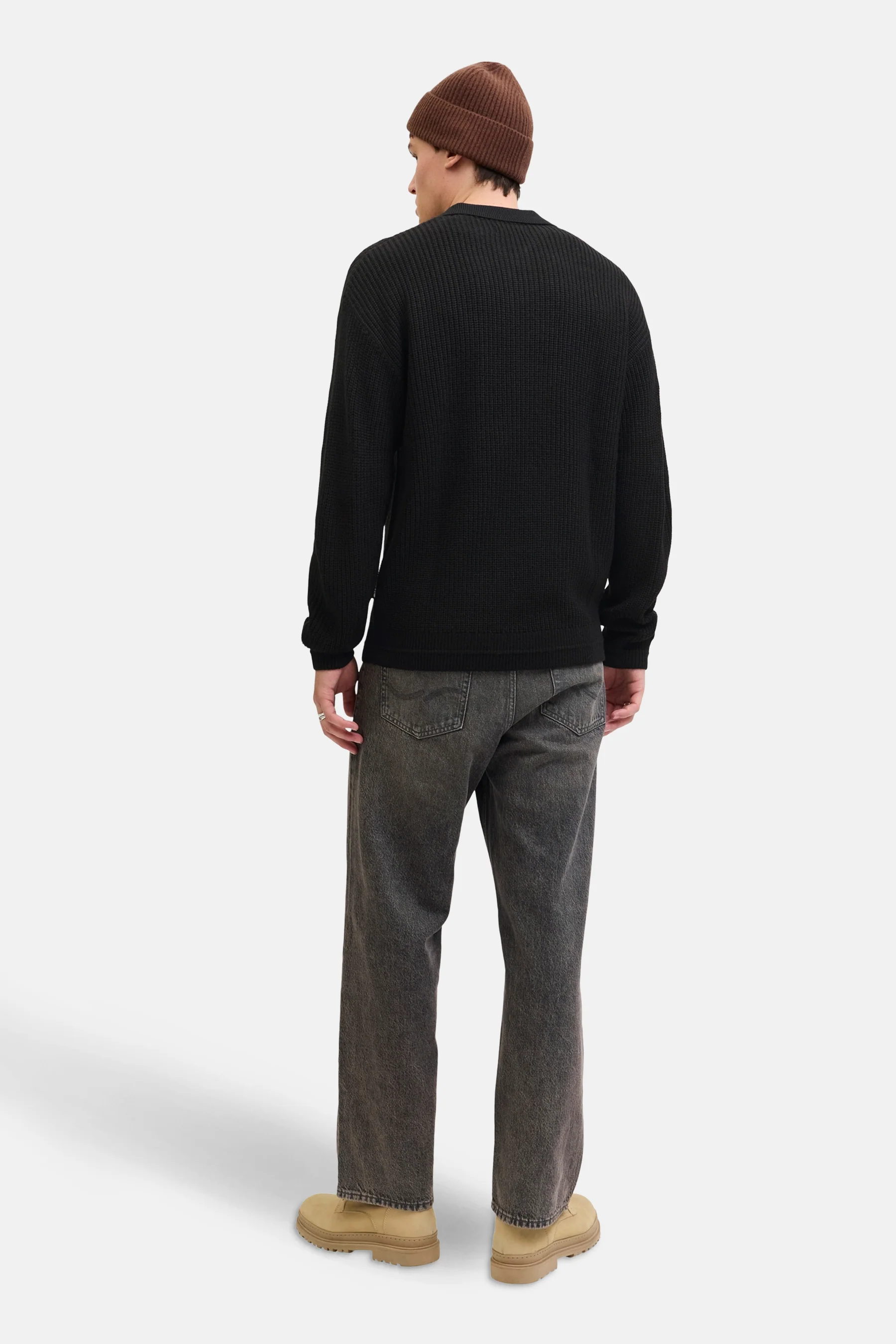 Pull met V-hals - zwart - Image 3