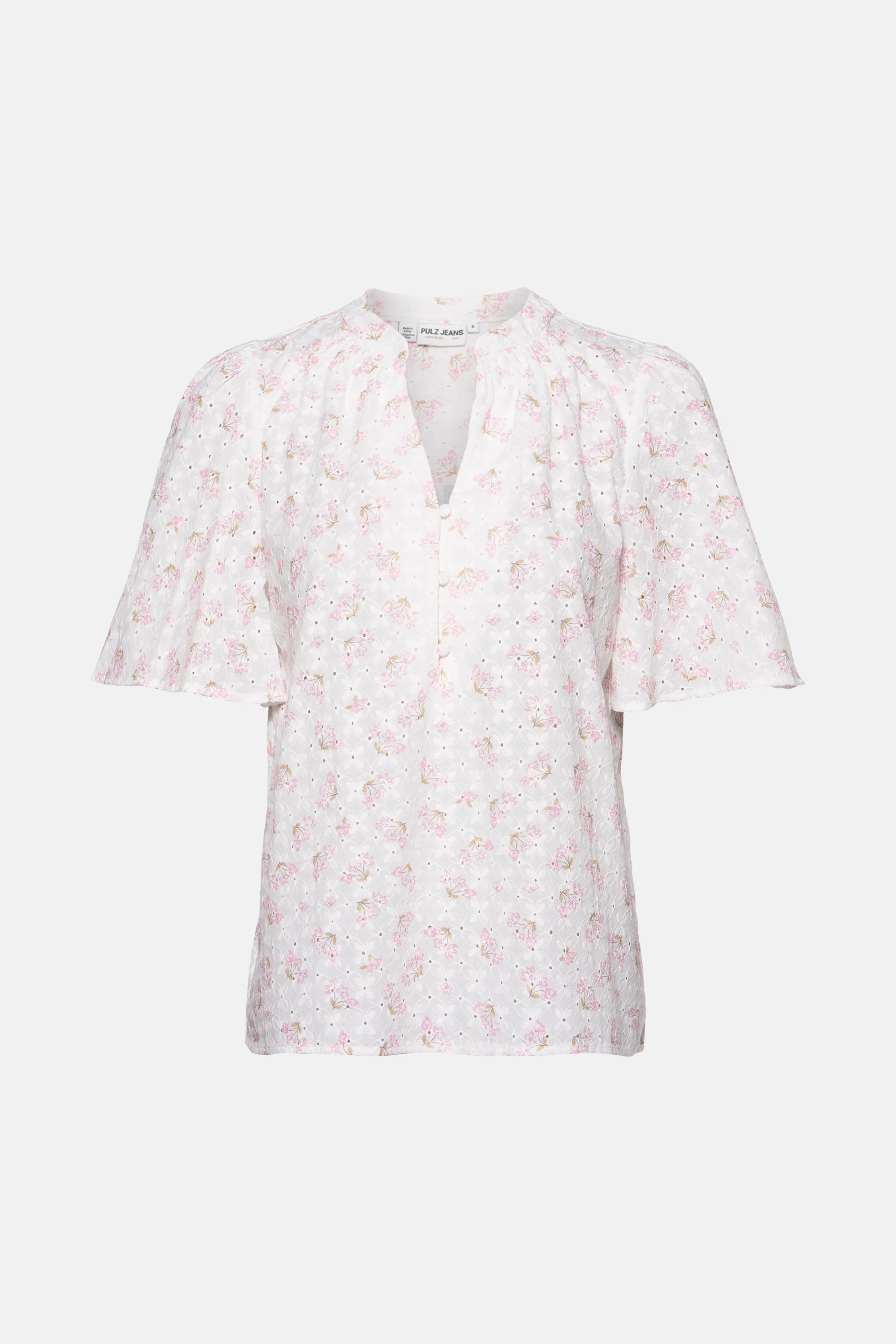 Blouse met korte mouwen - Wit