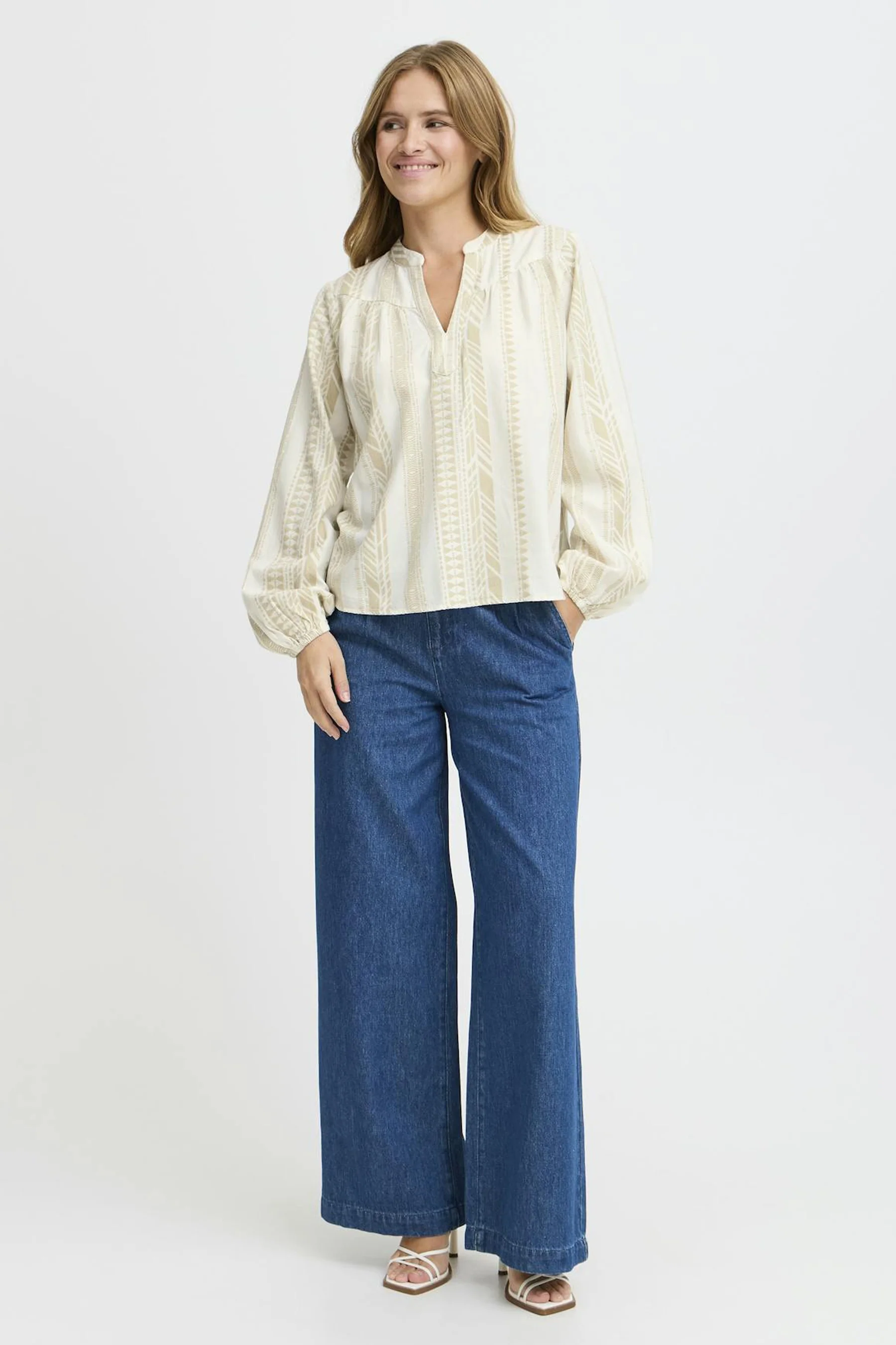Blouse met lange mouwen - ecru - Image 2