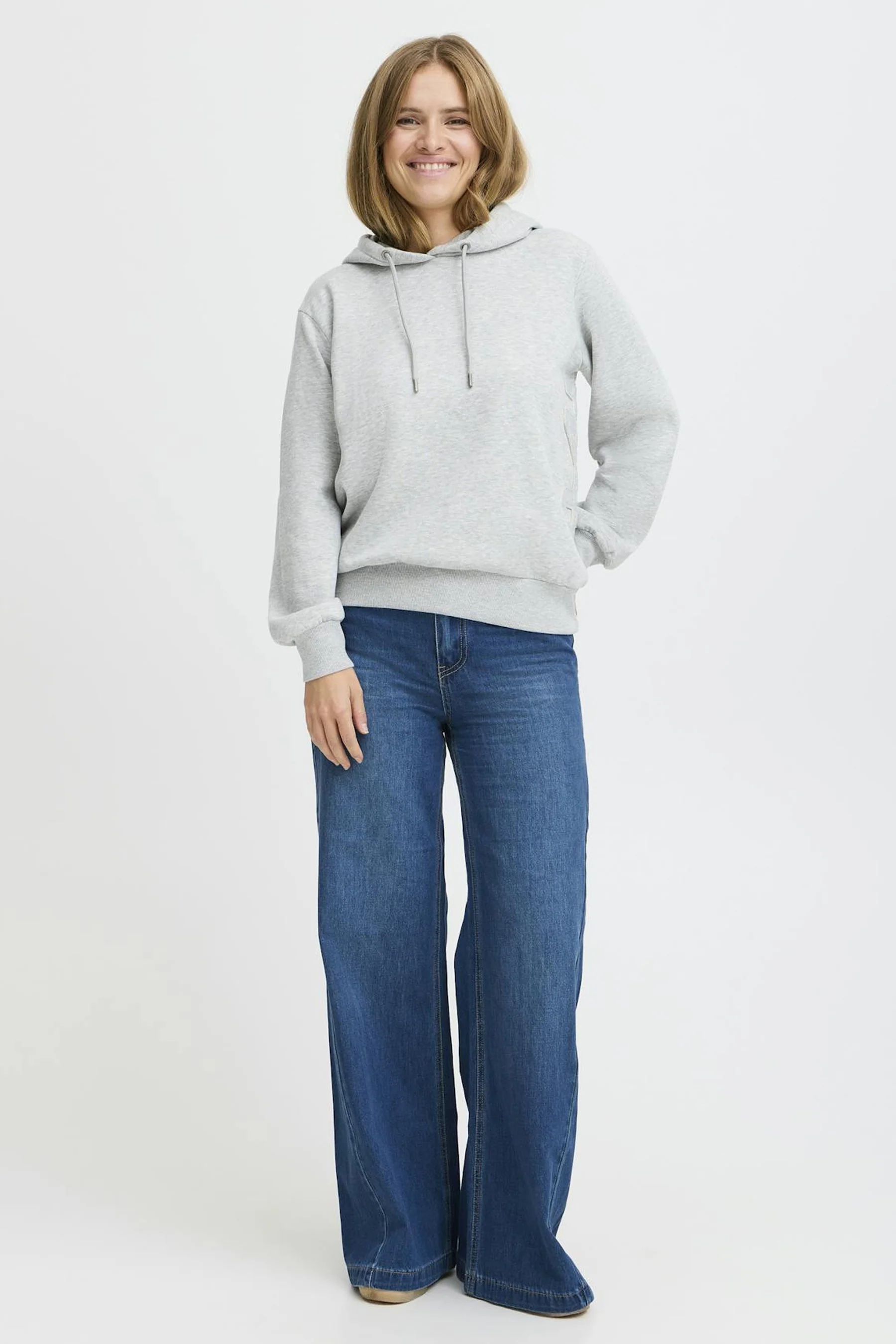 Jeans wide dark blue denim - PULZ - Image 2
