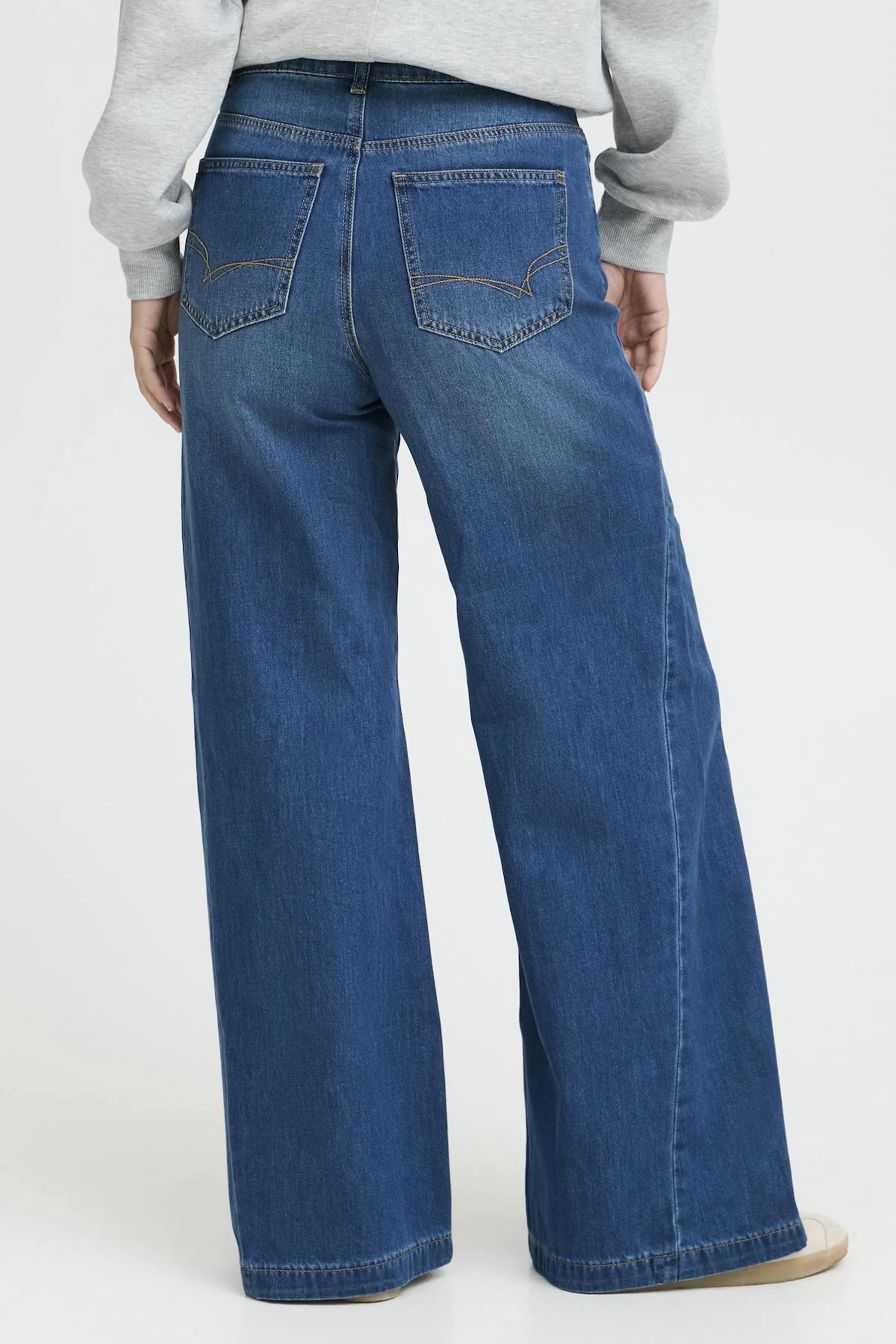 Jeans wide dark blue denim - PULZ - Image 3