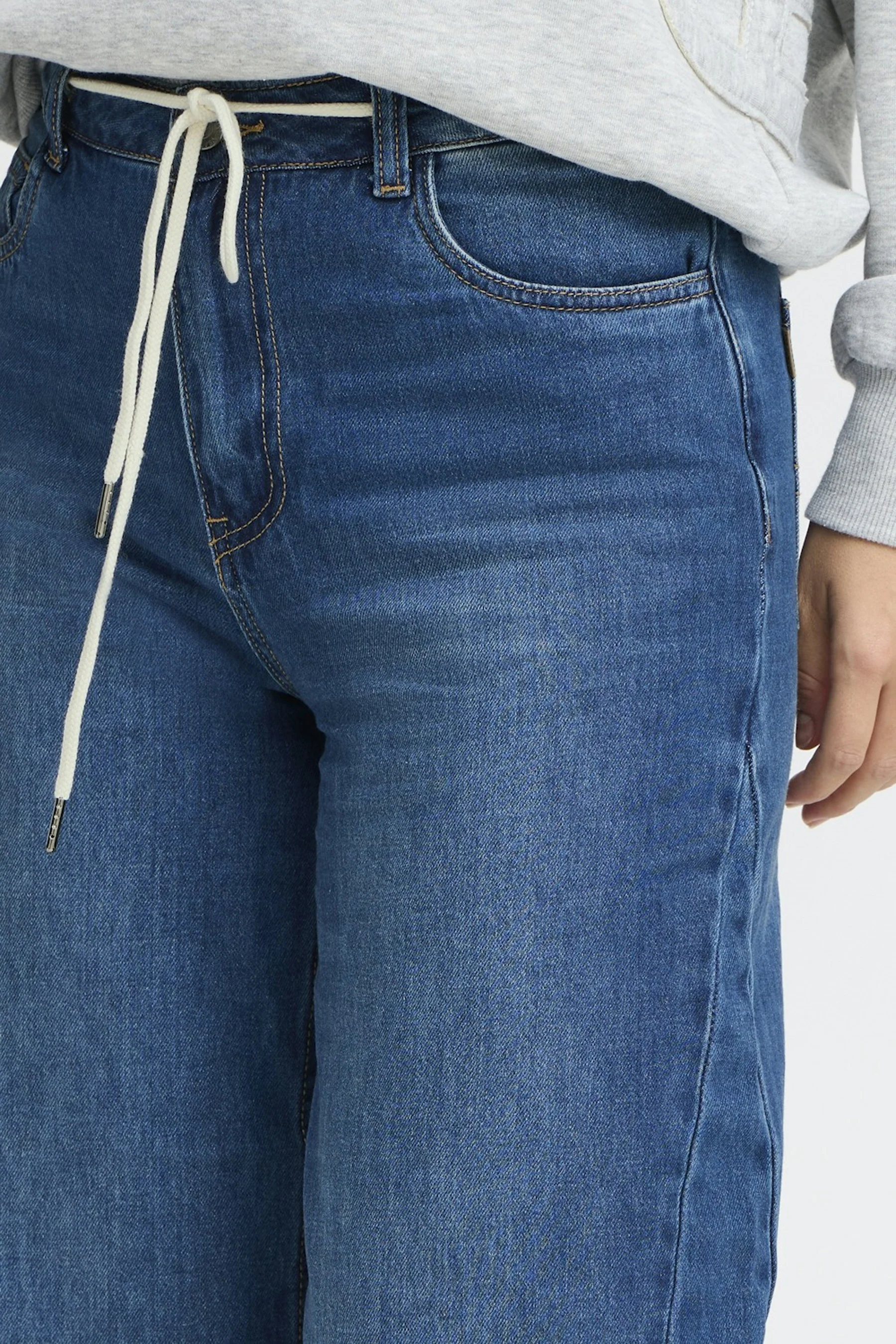 Jeans wide dark blue denim - PULZ - Image 4