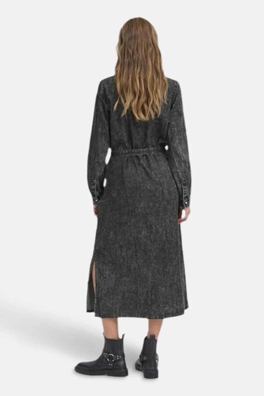 Kleedje met lange mouwen - Dark grey denim - Image 2