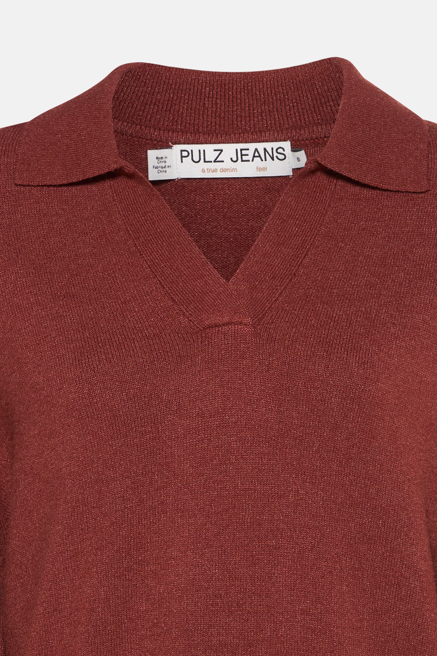 Pull met V-hals - rood - Image 3