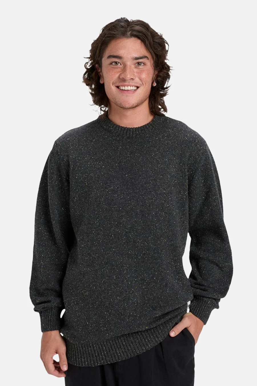 Pull met ronde hals - grijs
