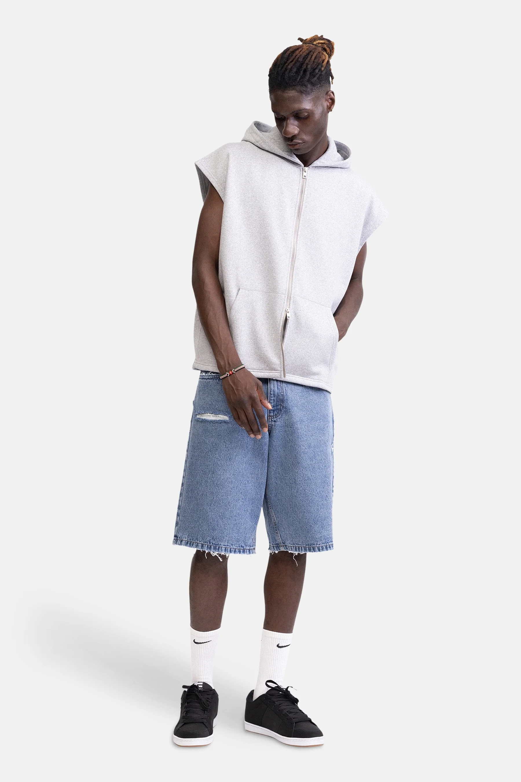 Short - Mid blue denim - Image 6