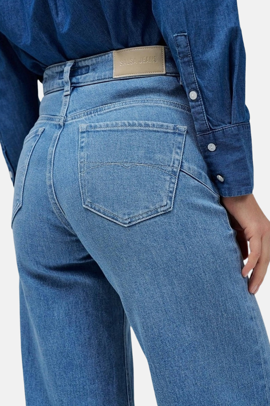 Jeans wide light blue denim - Salsa Jeans® - Image 3