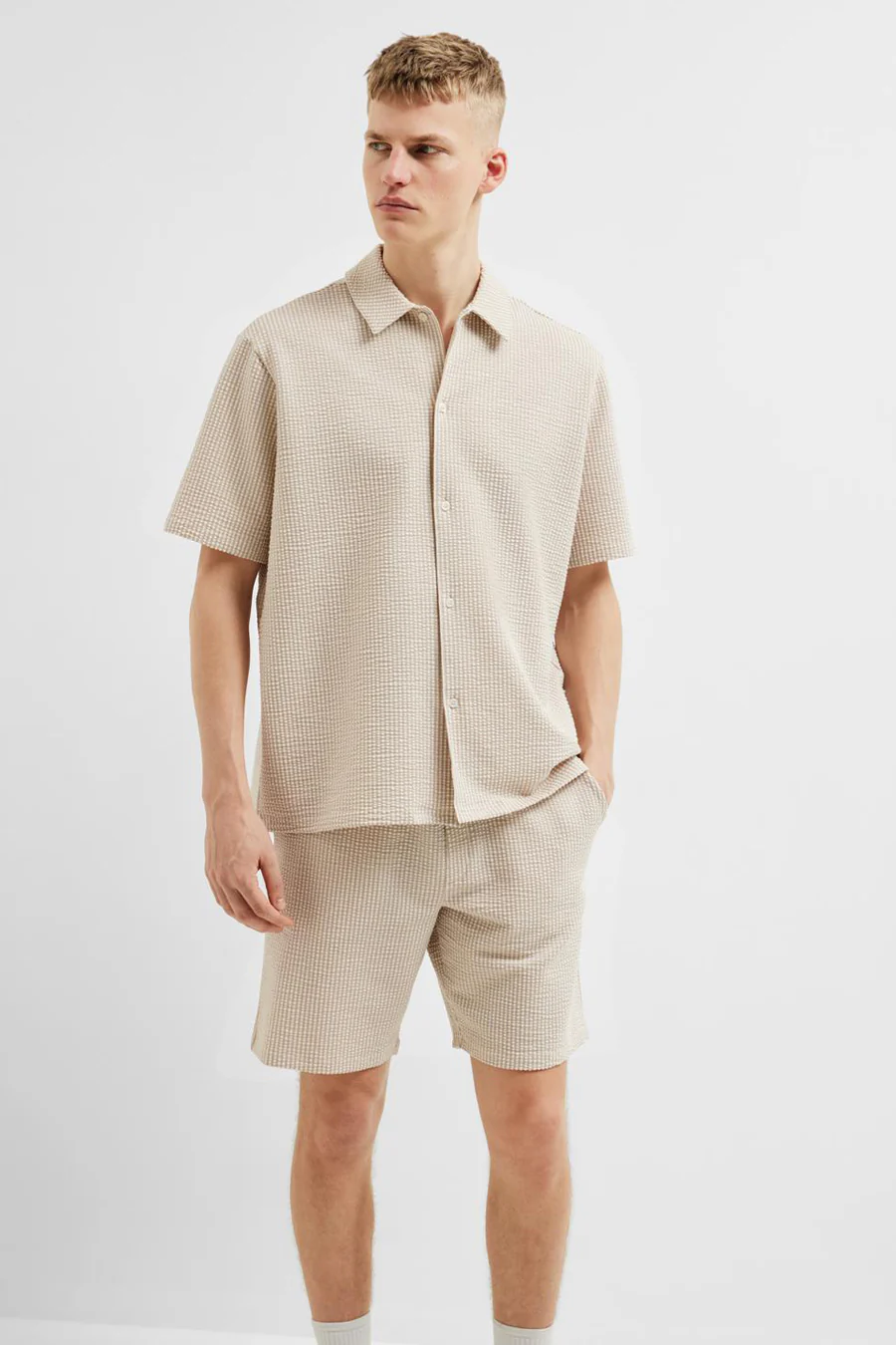 Hemd met korte mouwen - beige - Image 5