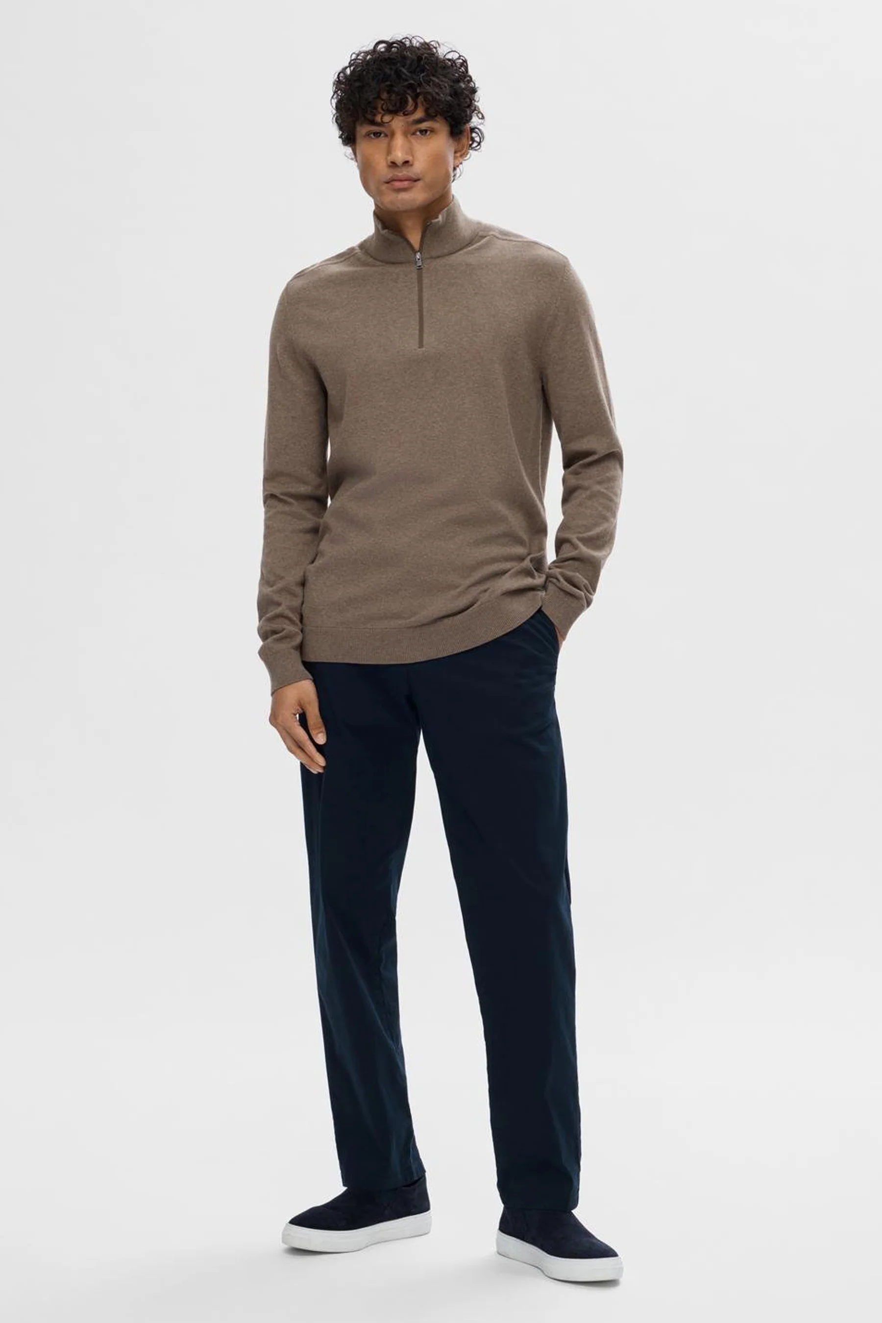Pull met ronde hals - bruin - Image 2