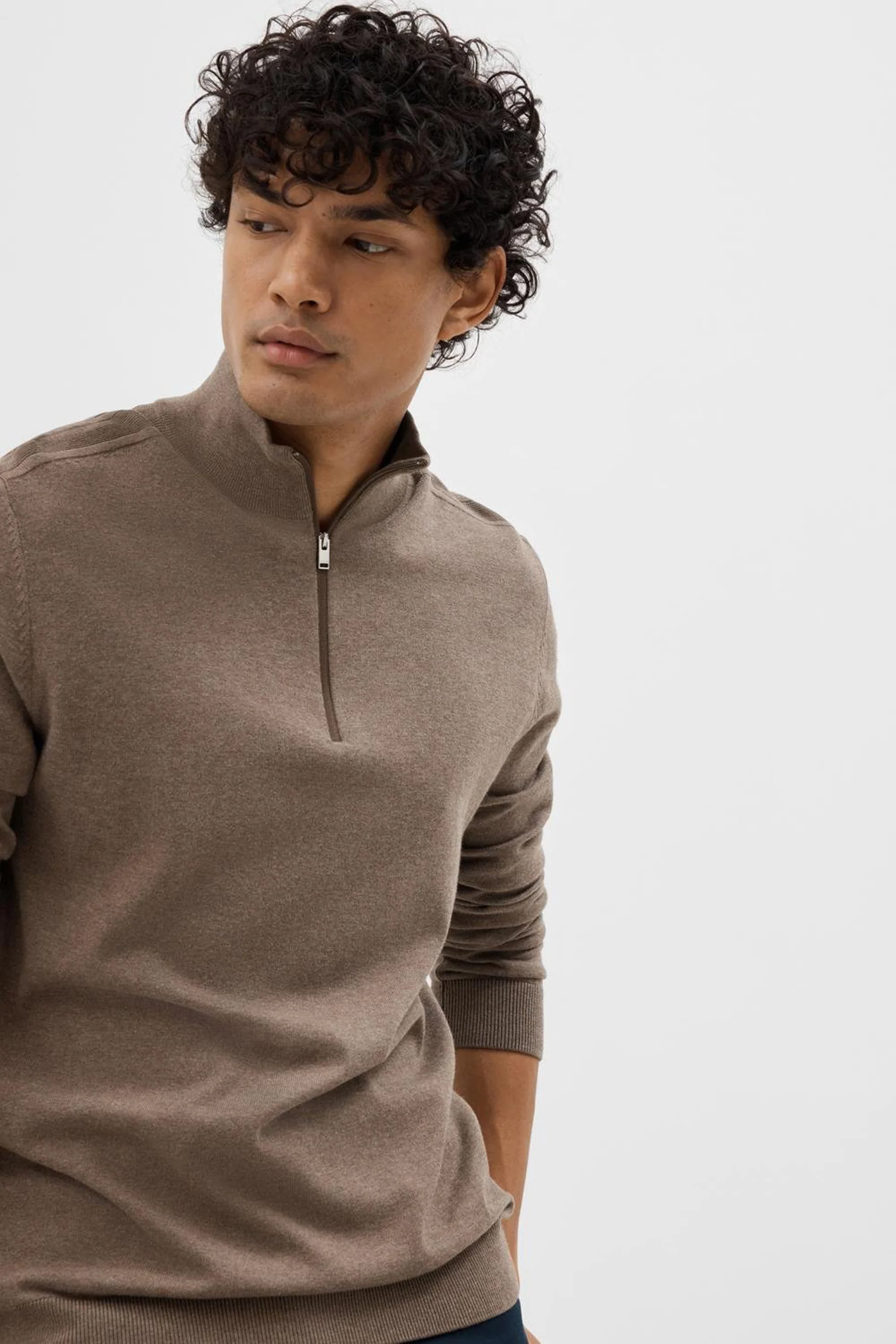 Pull met ronde hals - bruin - Image 5
