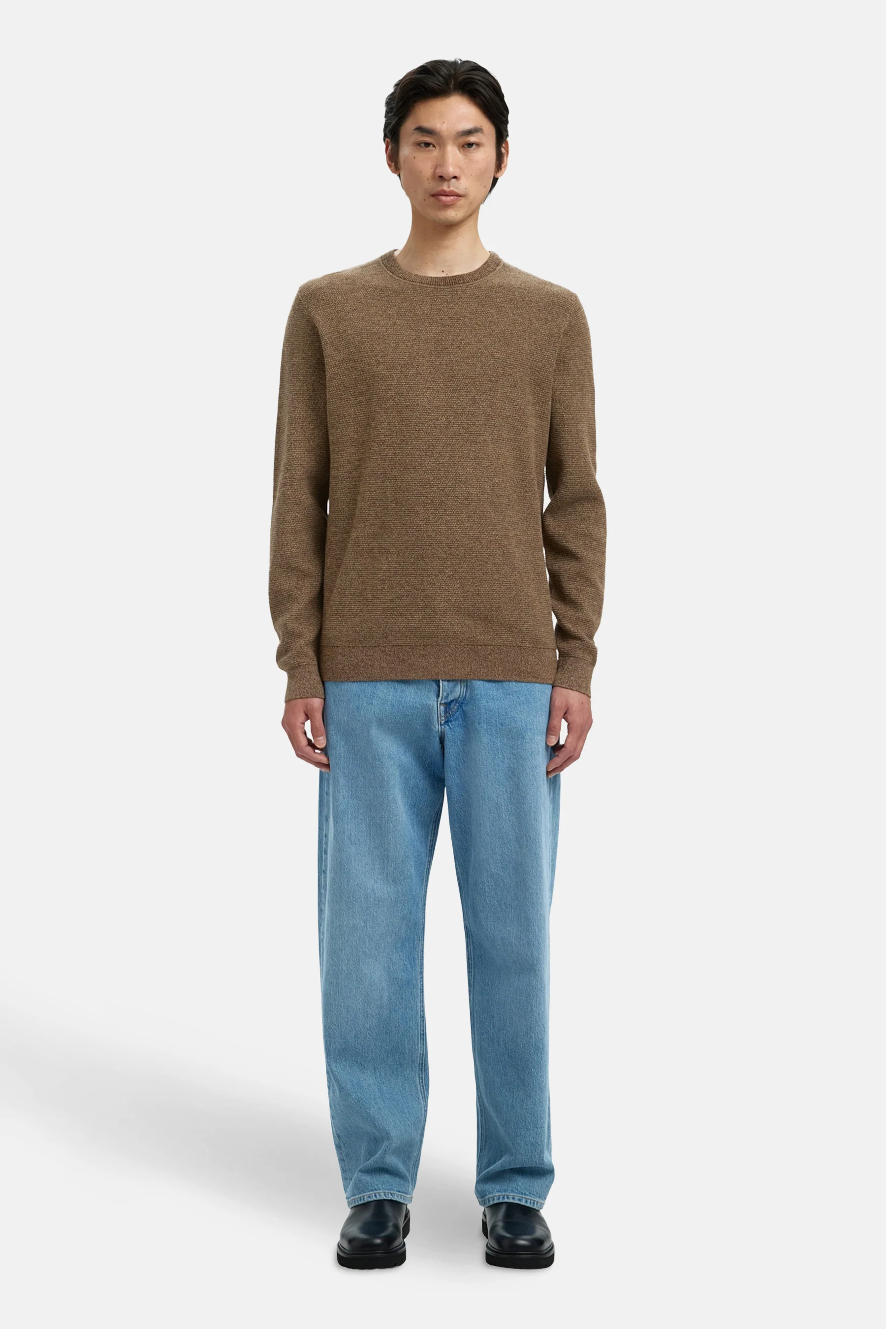 Pull met ronde hals - bruin - Image 2