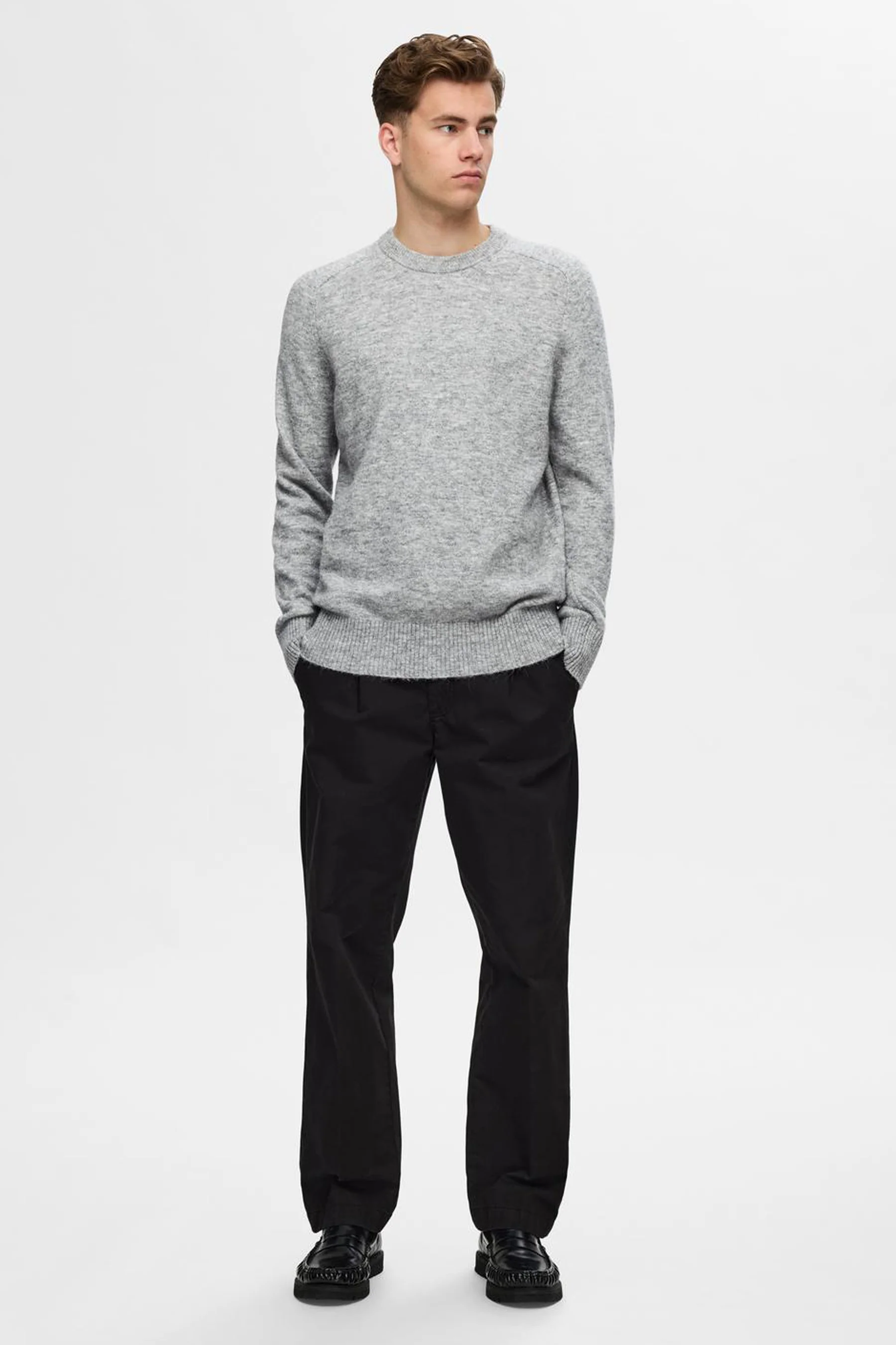 Pull met ronde hals - grijs - Image 2