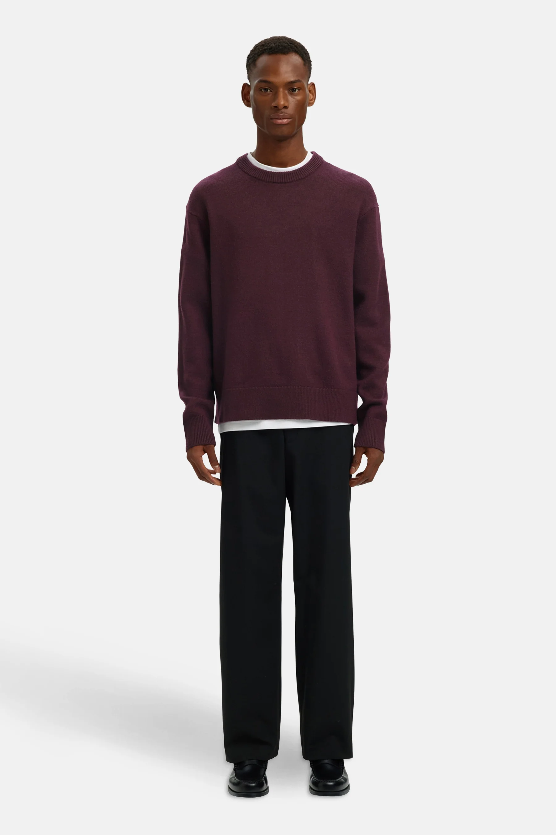 Pull met ronde hals - Bordeaux - Image 3