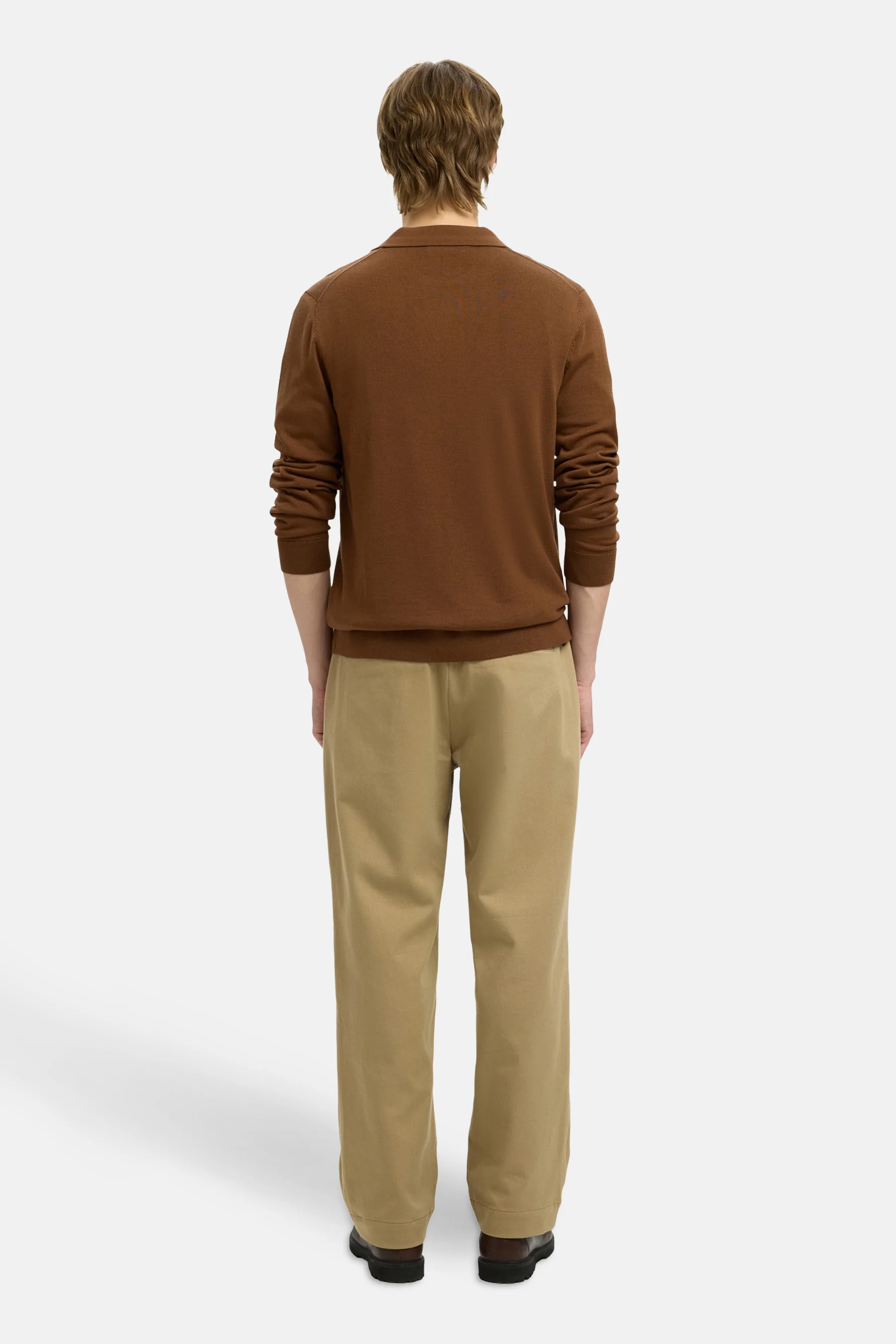 Pull met V-hals - bruin - Image 3