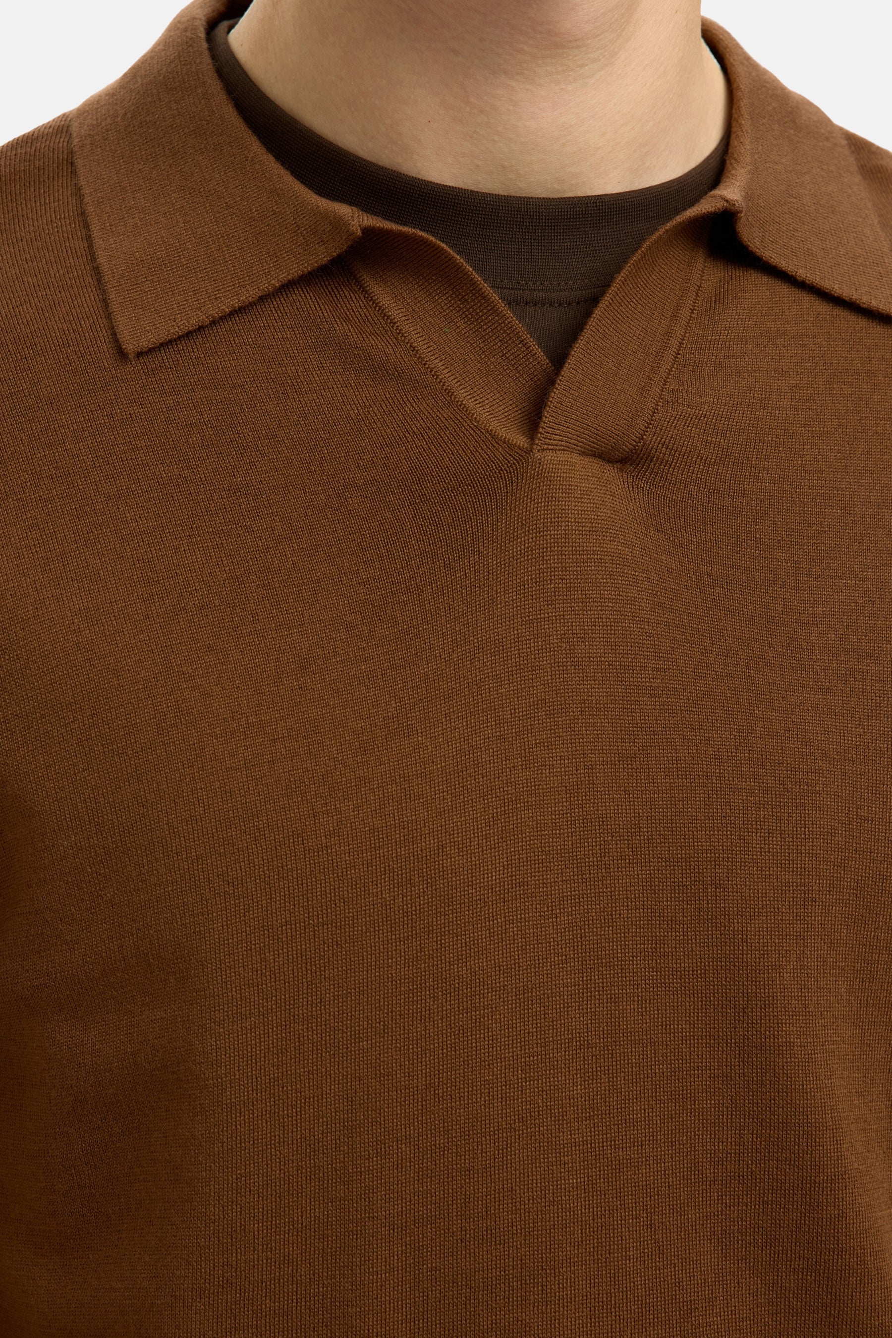 Pull met V-hals - bruin - Image 4