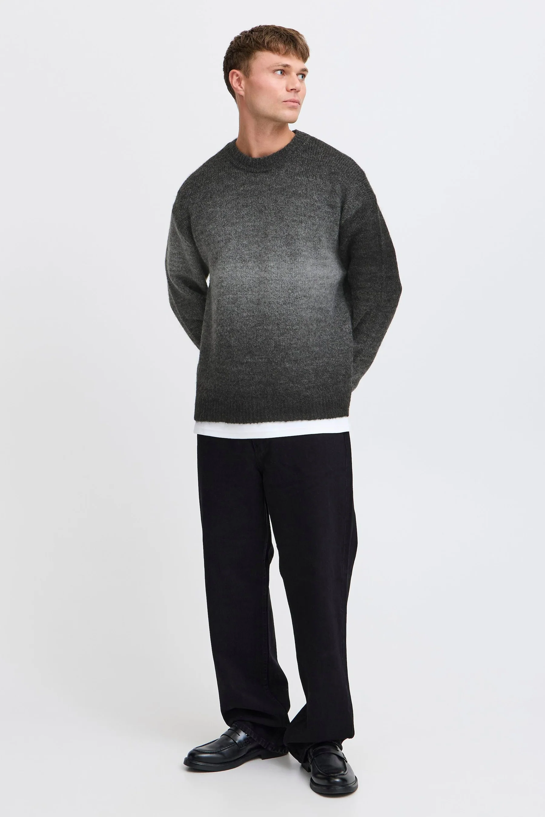 Pull met ronde hals - grijs - Image 2