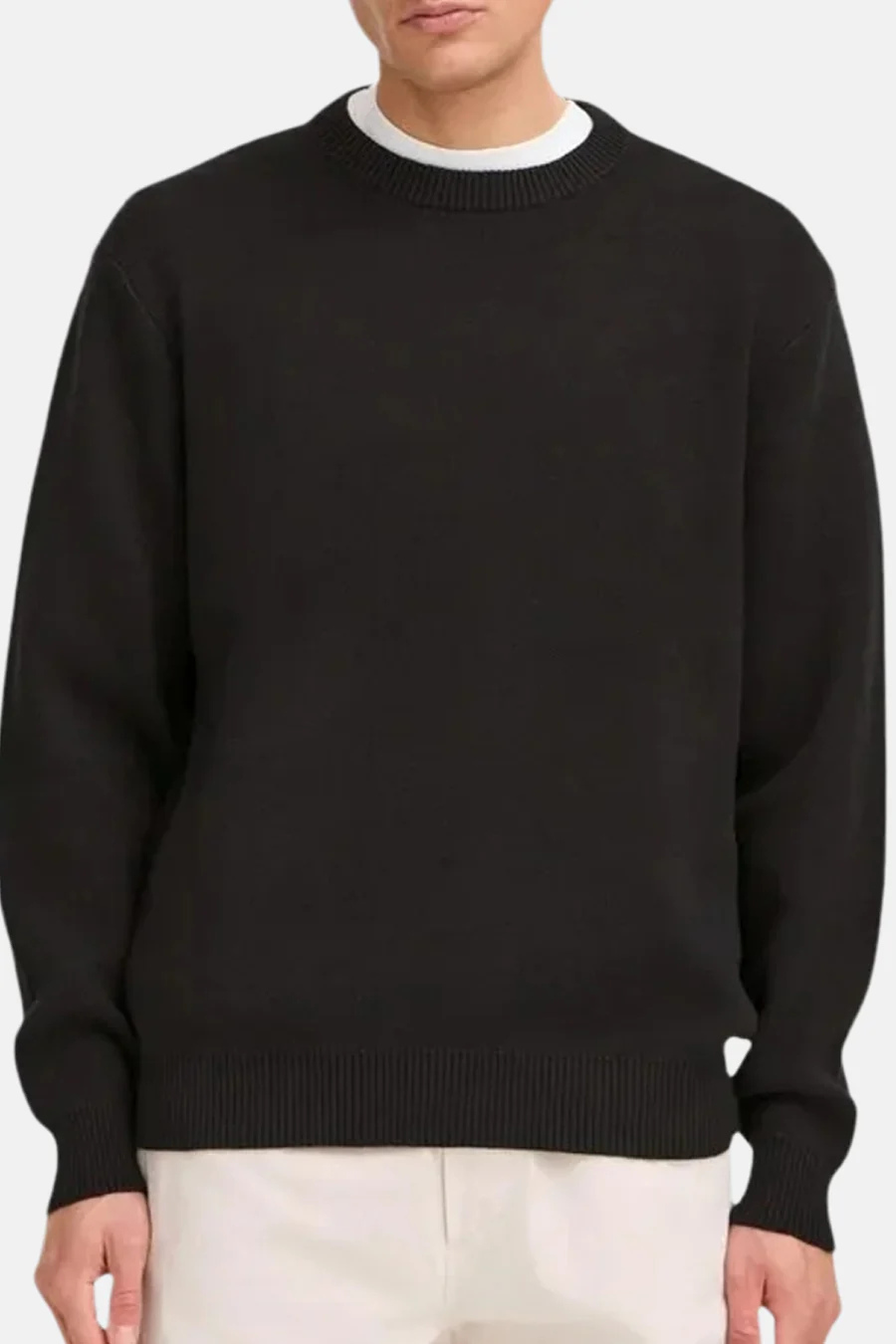 Trui met ronde hals zwart - SOLID