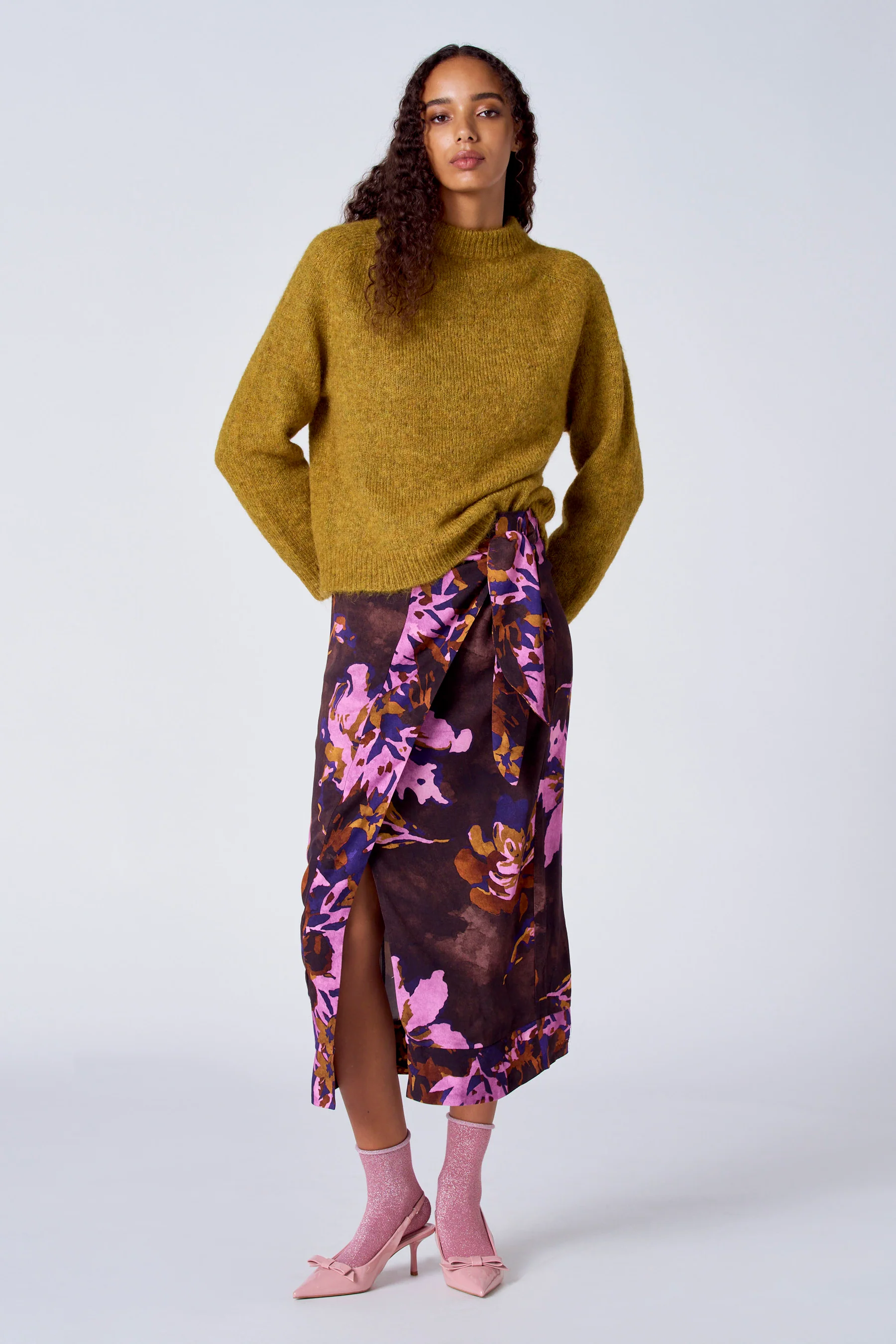 Pull met ronde hals - geel - Image 2