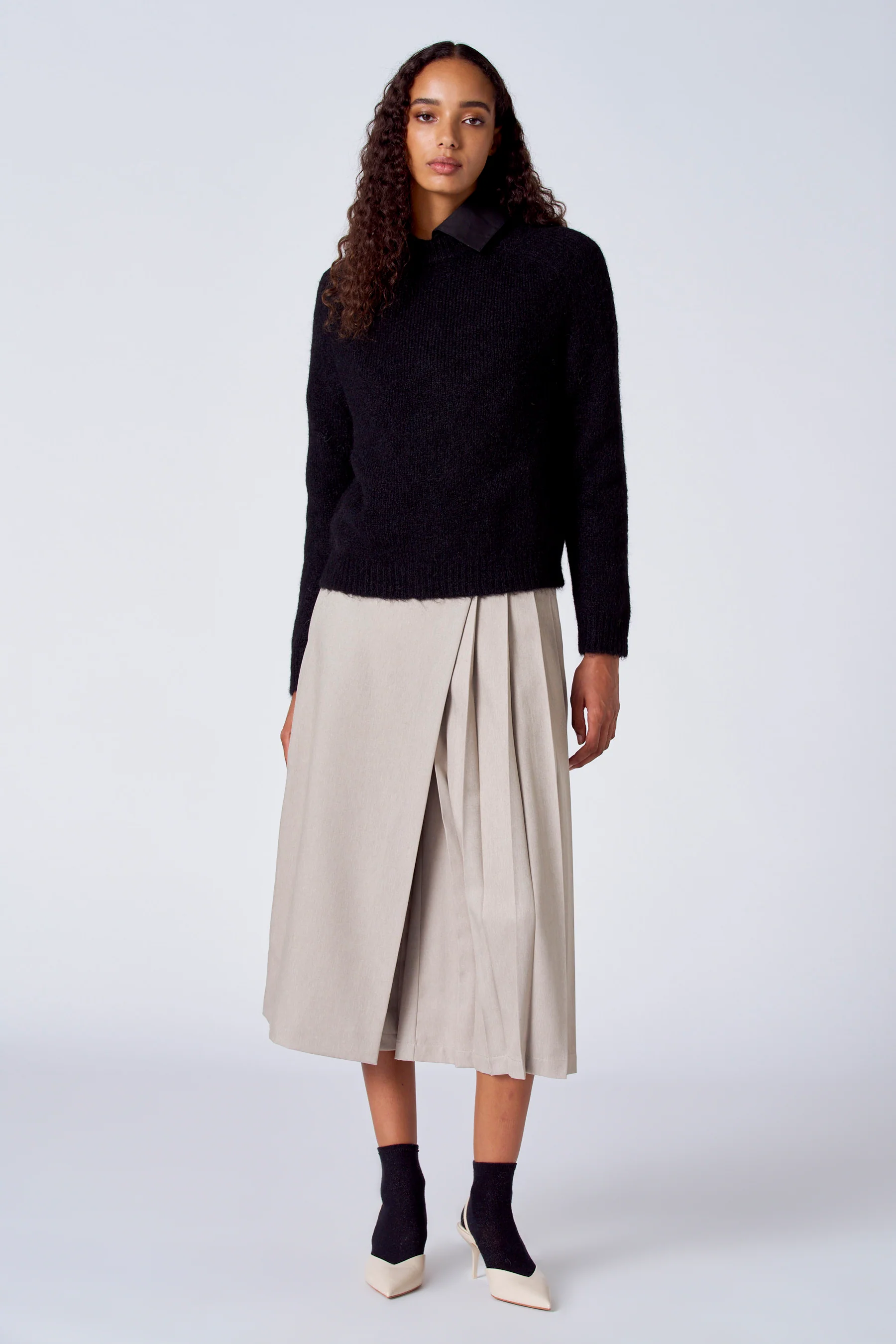 Pull met ronde hals - zwart - Image 2