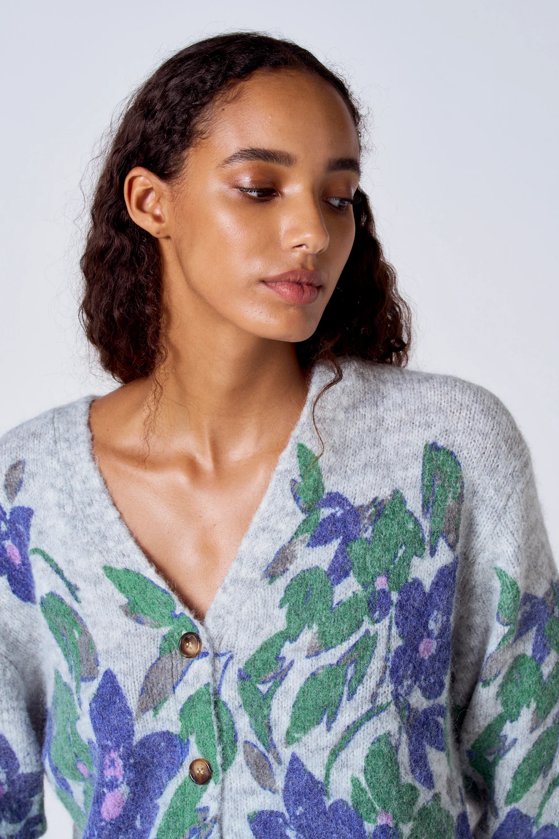 Pull met V-hals - grijs - Image 3