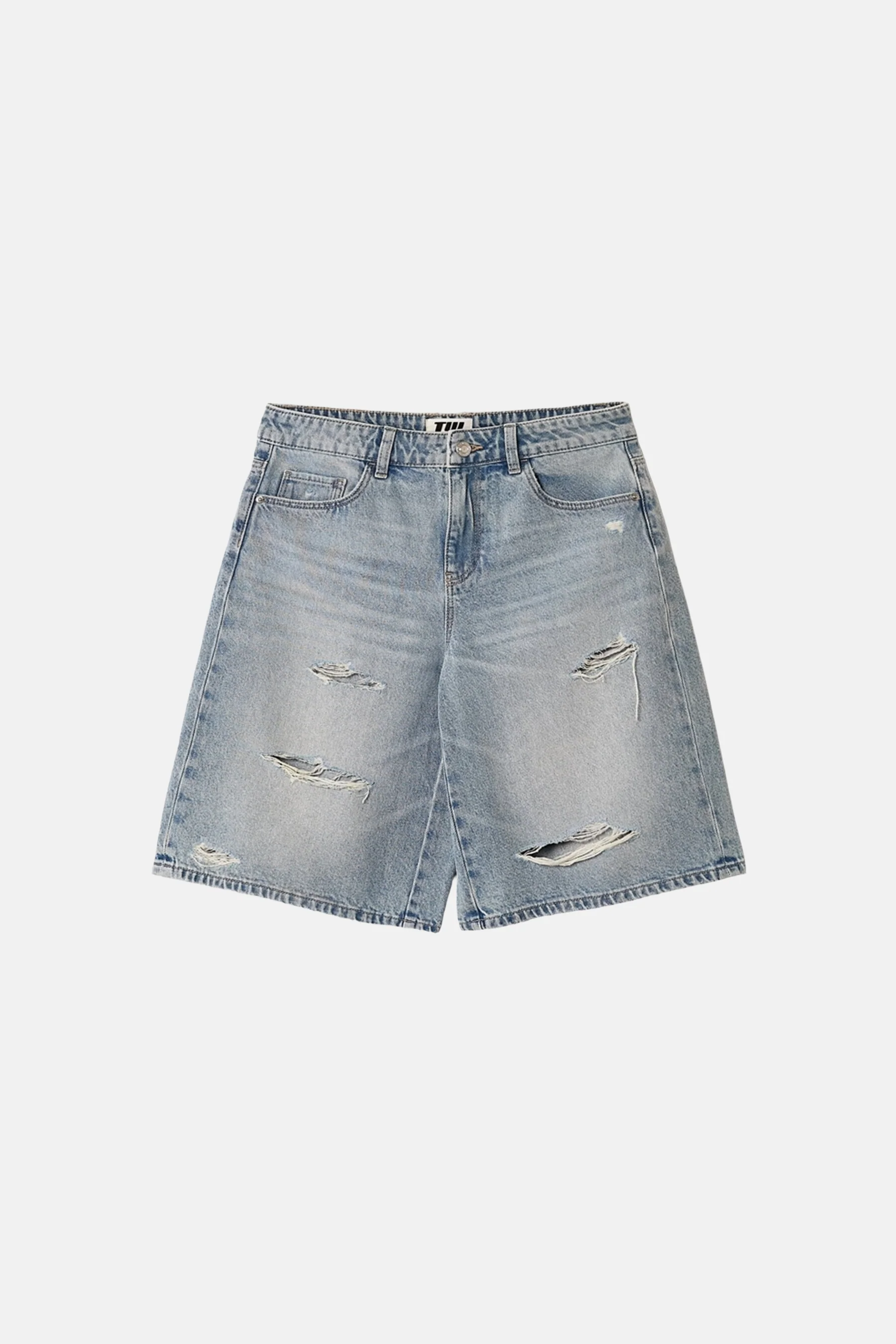 5-pocket short - light blue denim - Image 4