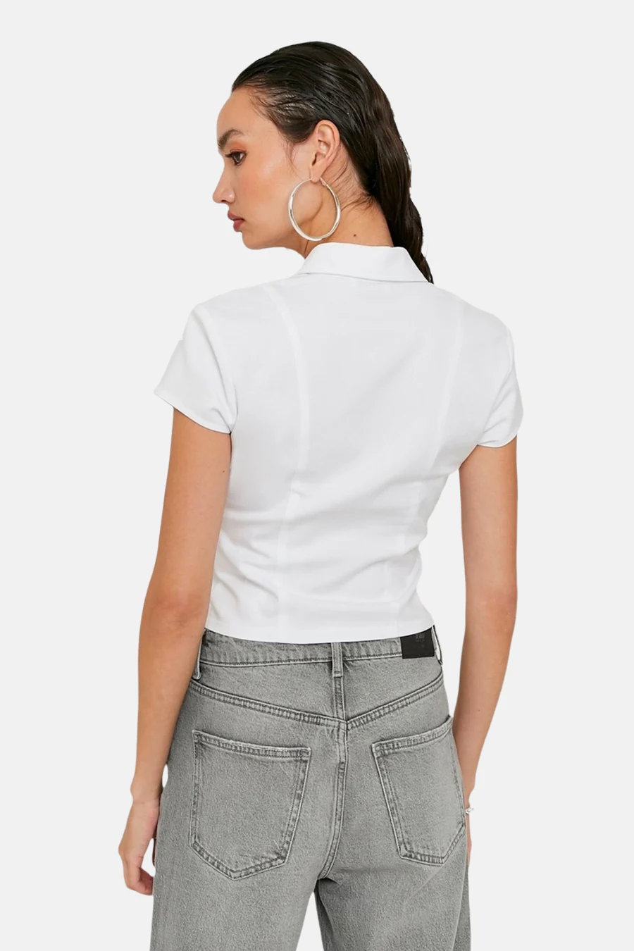 Blouse met korte mouwen - Wit - Image 4