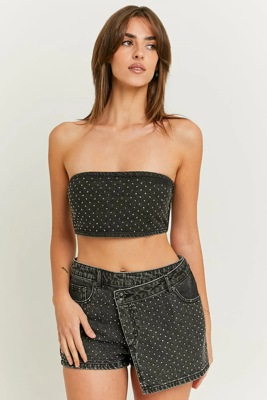 Short - black denim - Image 2