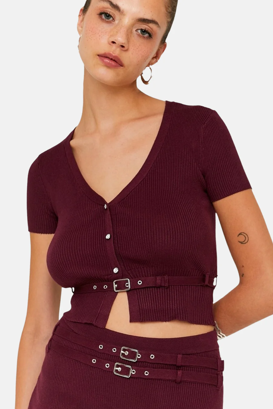 T-shirt met korte mouwen - Bordeaux - Image 2