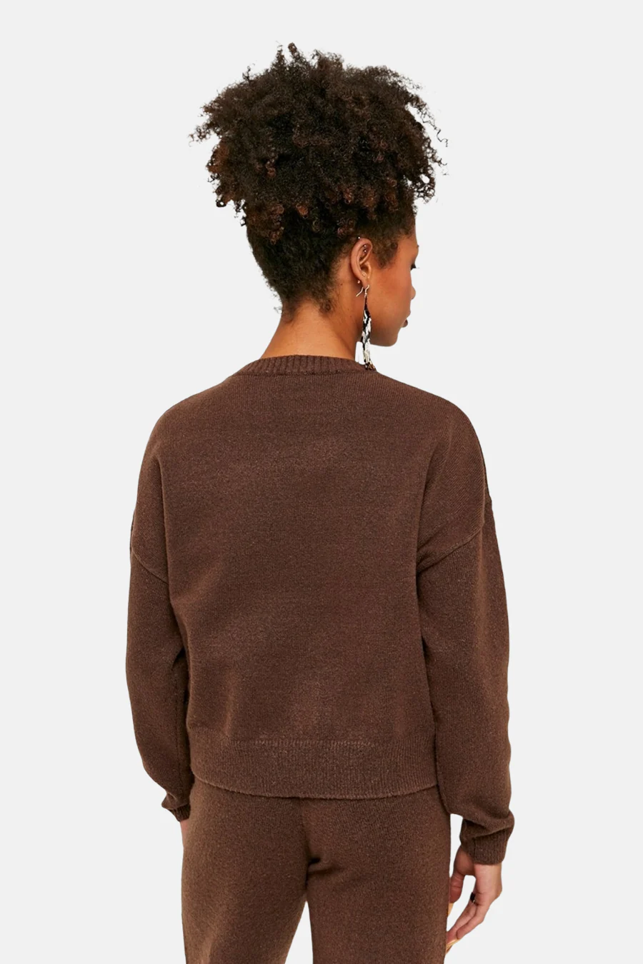 Pull met ronde hals - bruin - Image 3
