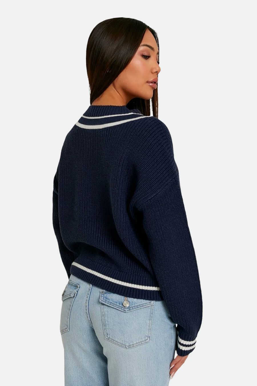 Pull met V-hals - Blauw - Image 2