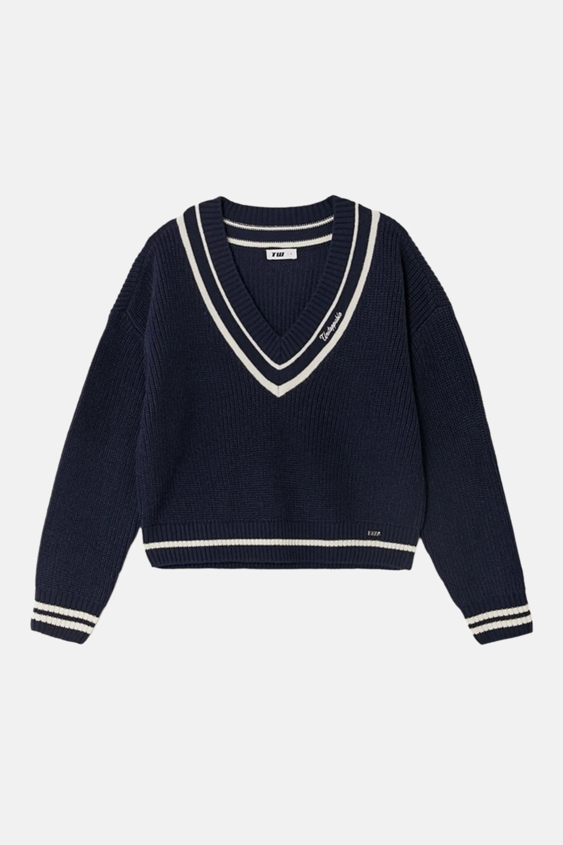 Pull met V-hals - Blauw - Image 4