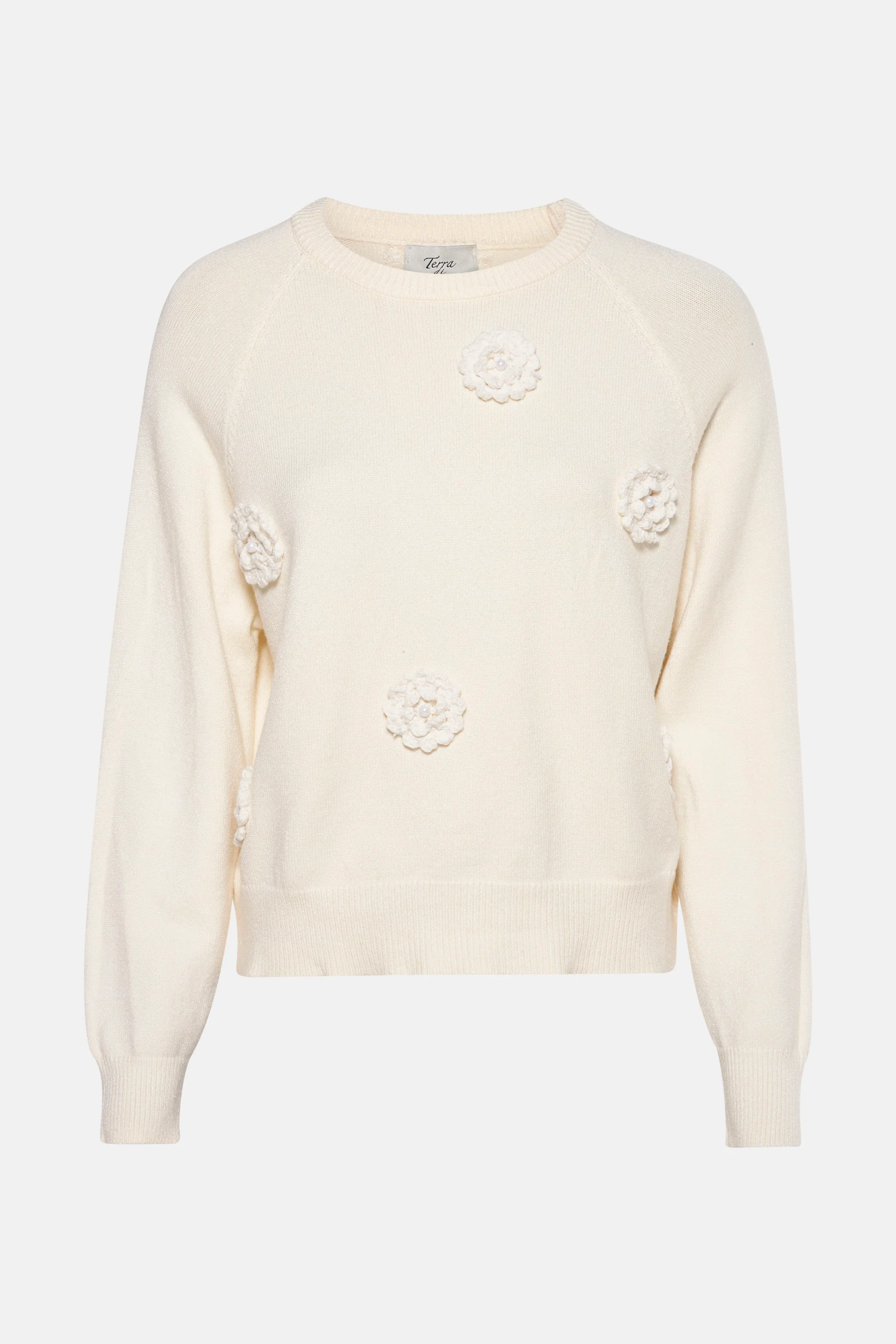 Pull met ronde hals - ecru