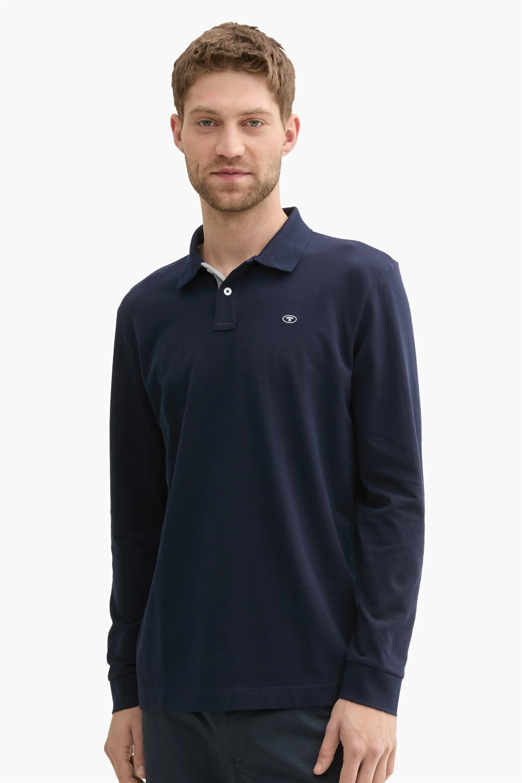 Polo met lange mouwen - blauw
