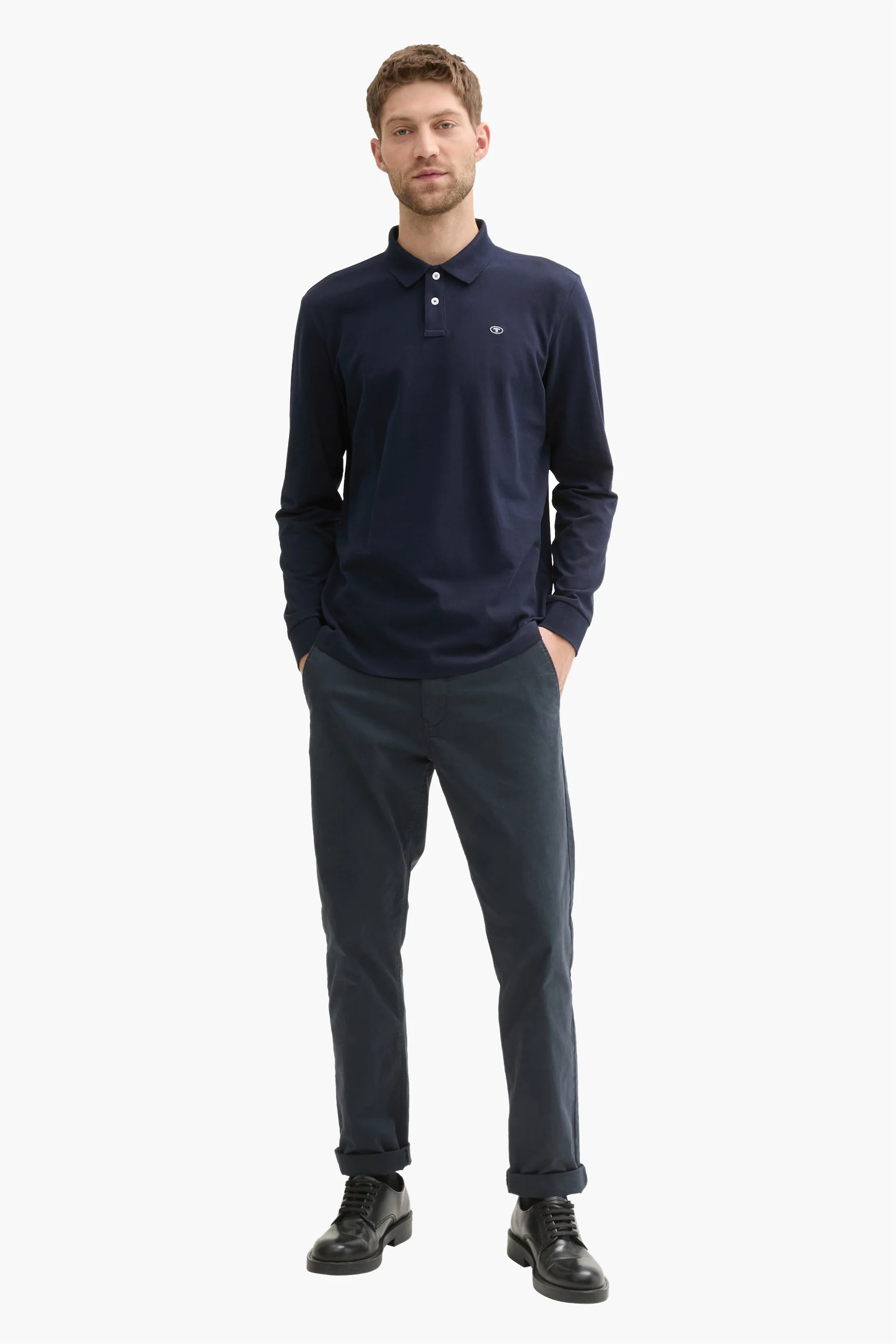 Polo met lange mouwen - blauw - Image 2