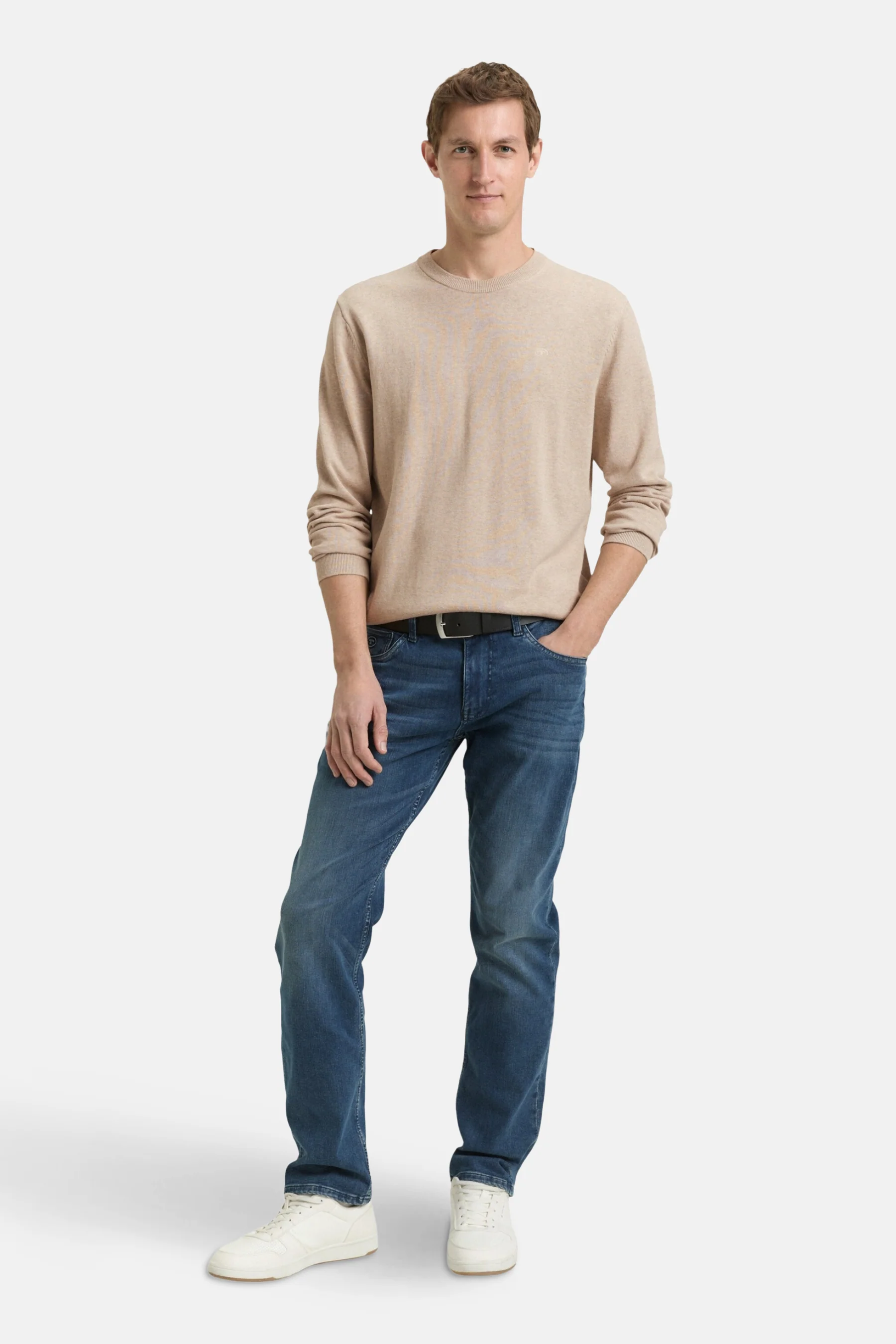 Pull met ronde hals - beige - Image 2