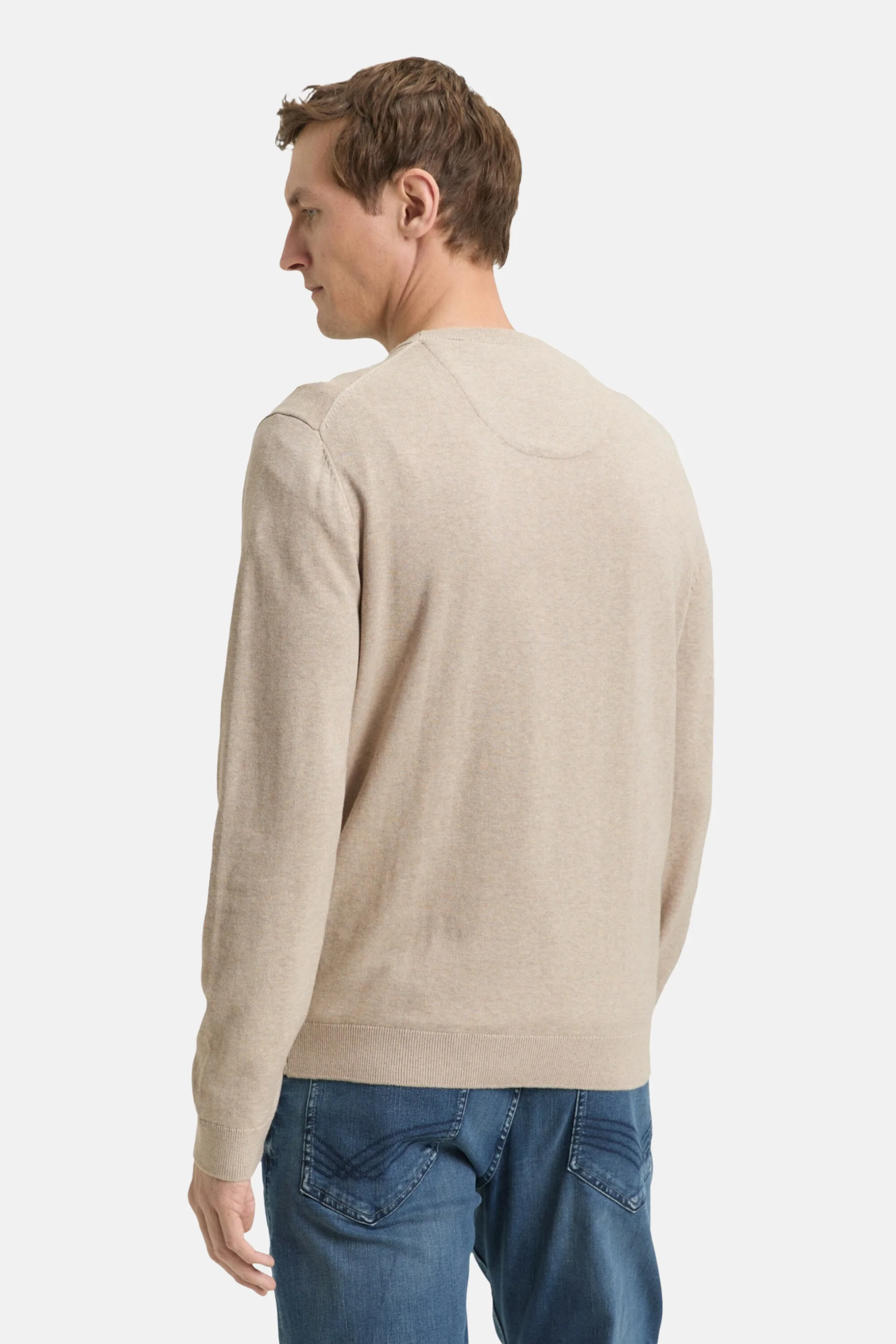Pull met ronde hals - beige - Image 3