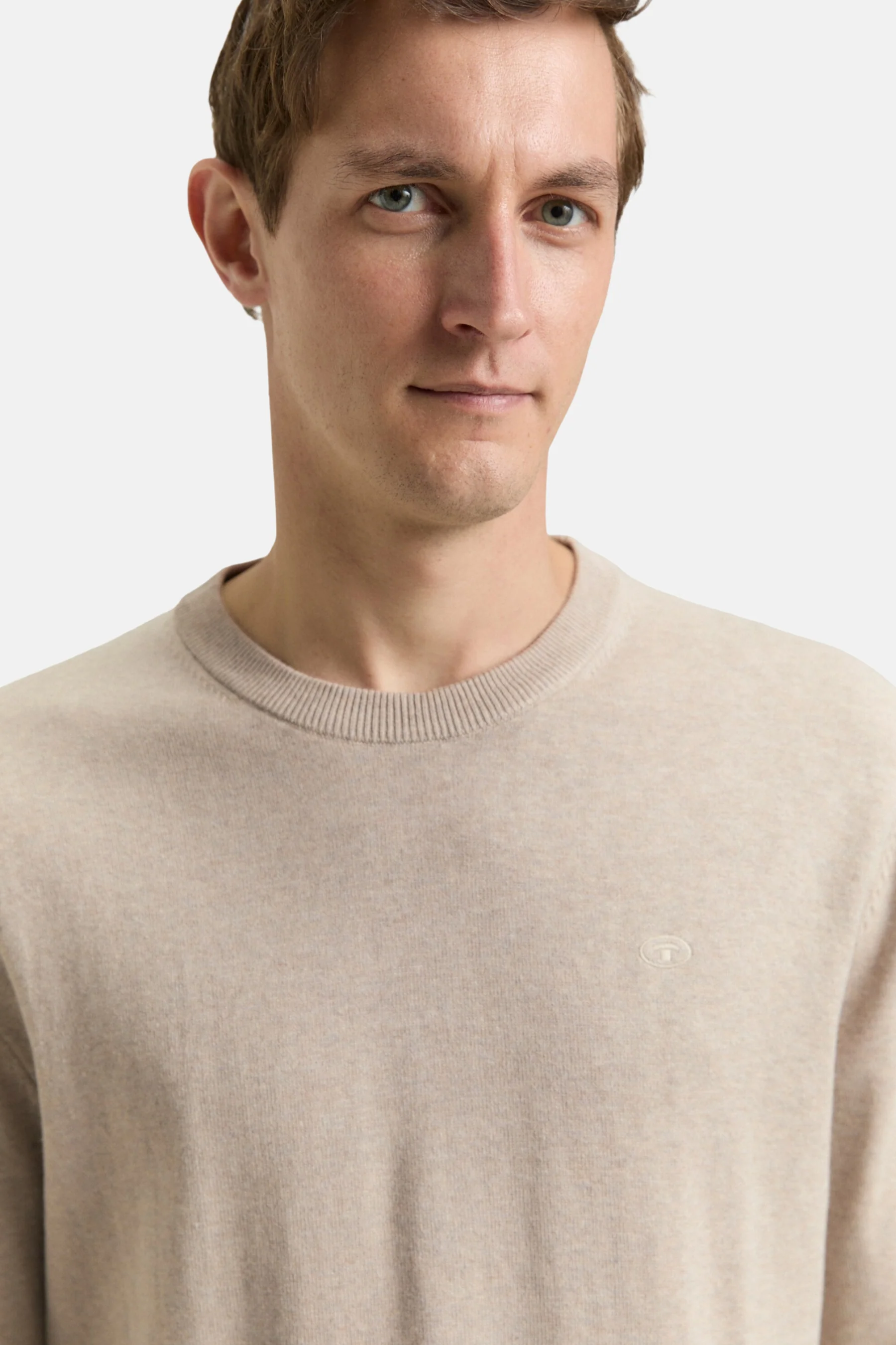 Pull met ronde hals - beige - Image 4