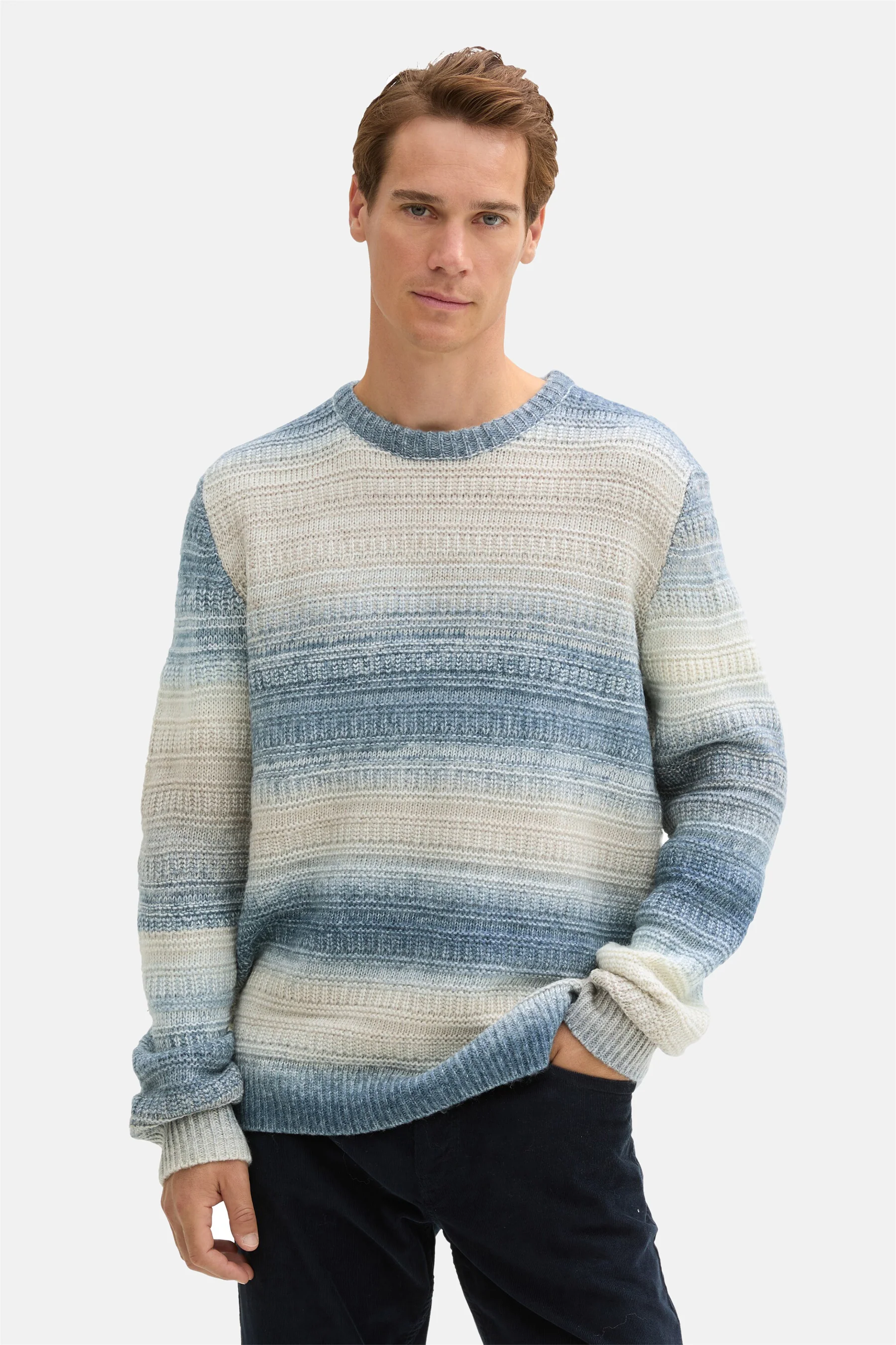 Pull met ronde hals - blauw