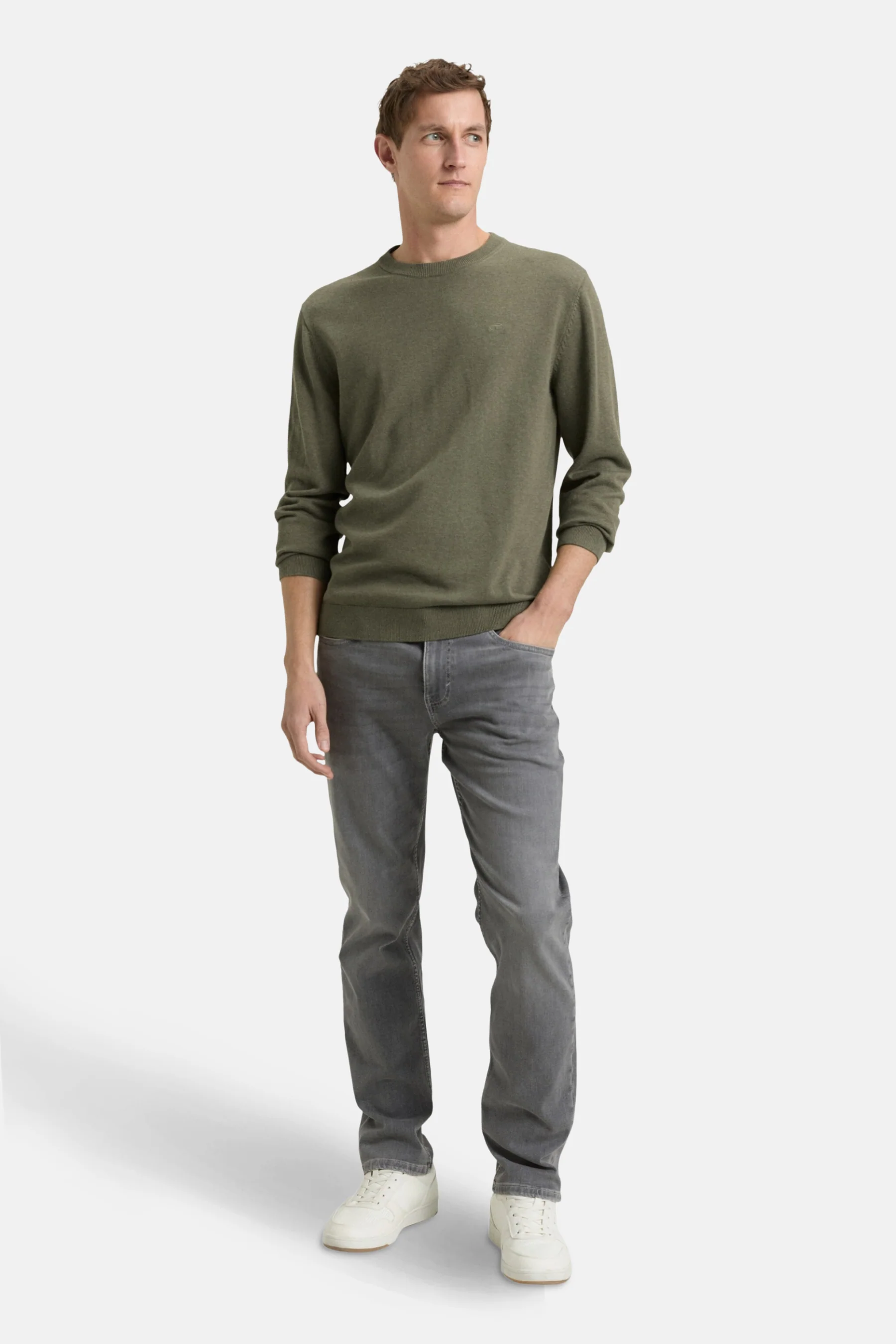 Pull met ronde hals - groen - Image 2