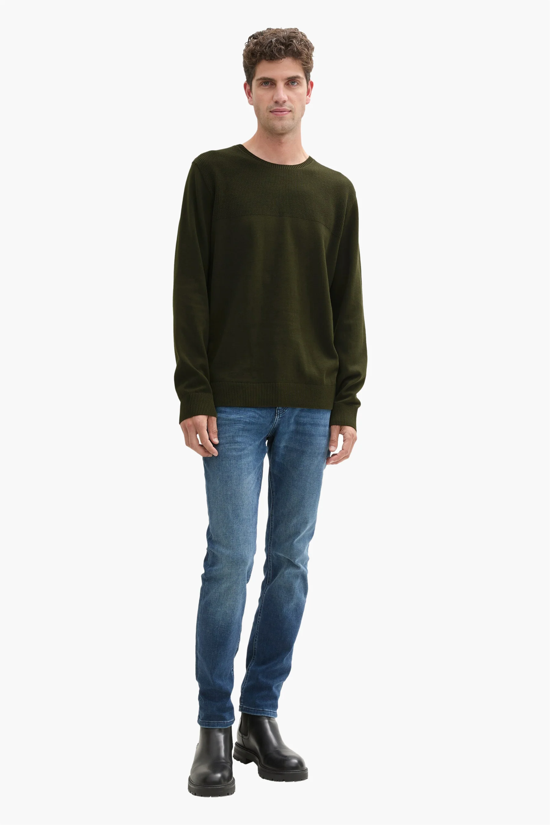 Pull met ronde hals - groen - Image 2